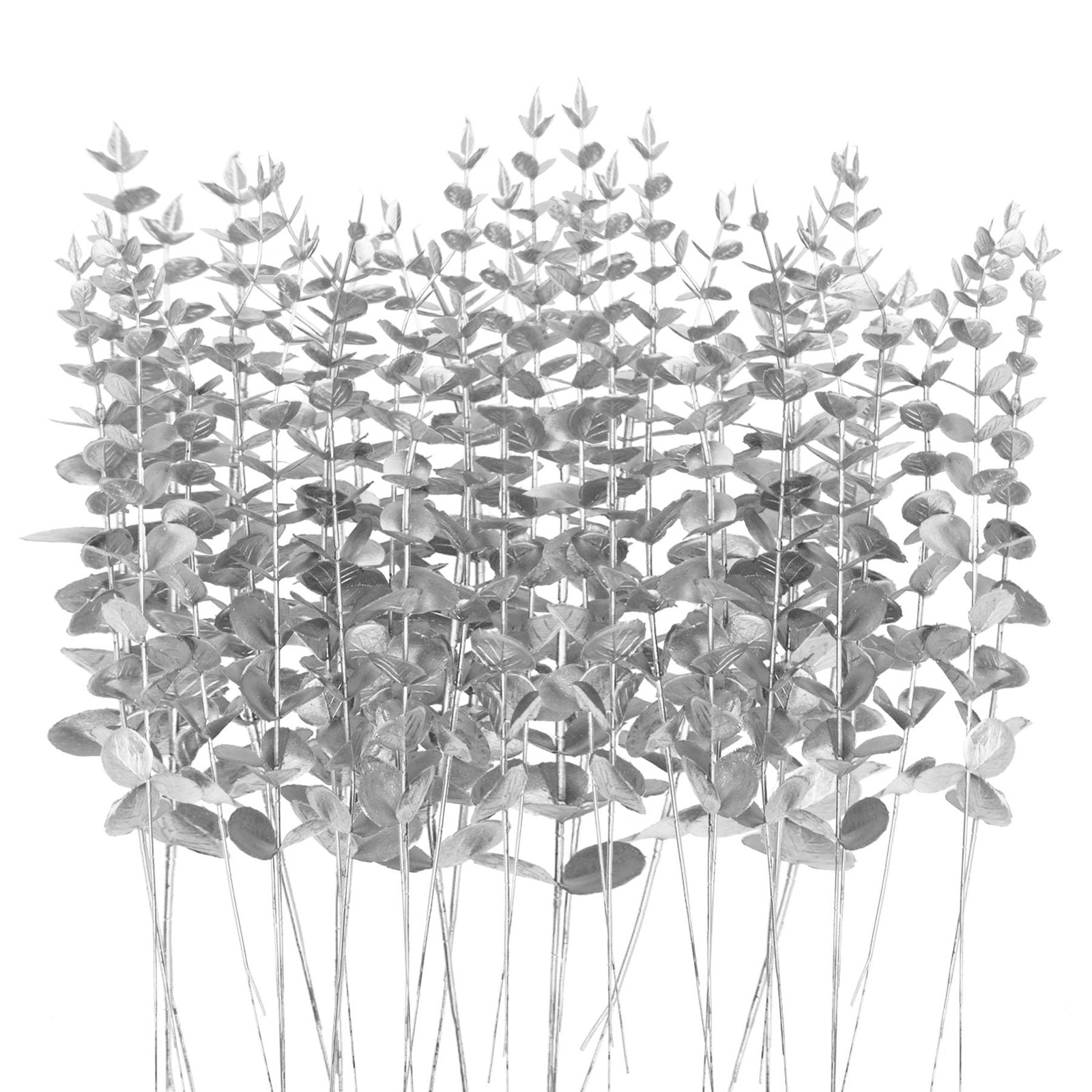 36 Pcs Silver Artificial Eucalyptus Stems 15”Fake Eucalyptus Leaves Decor Fa…