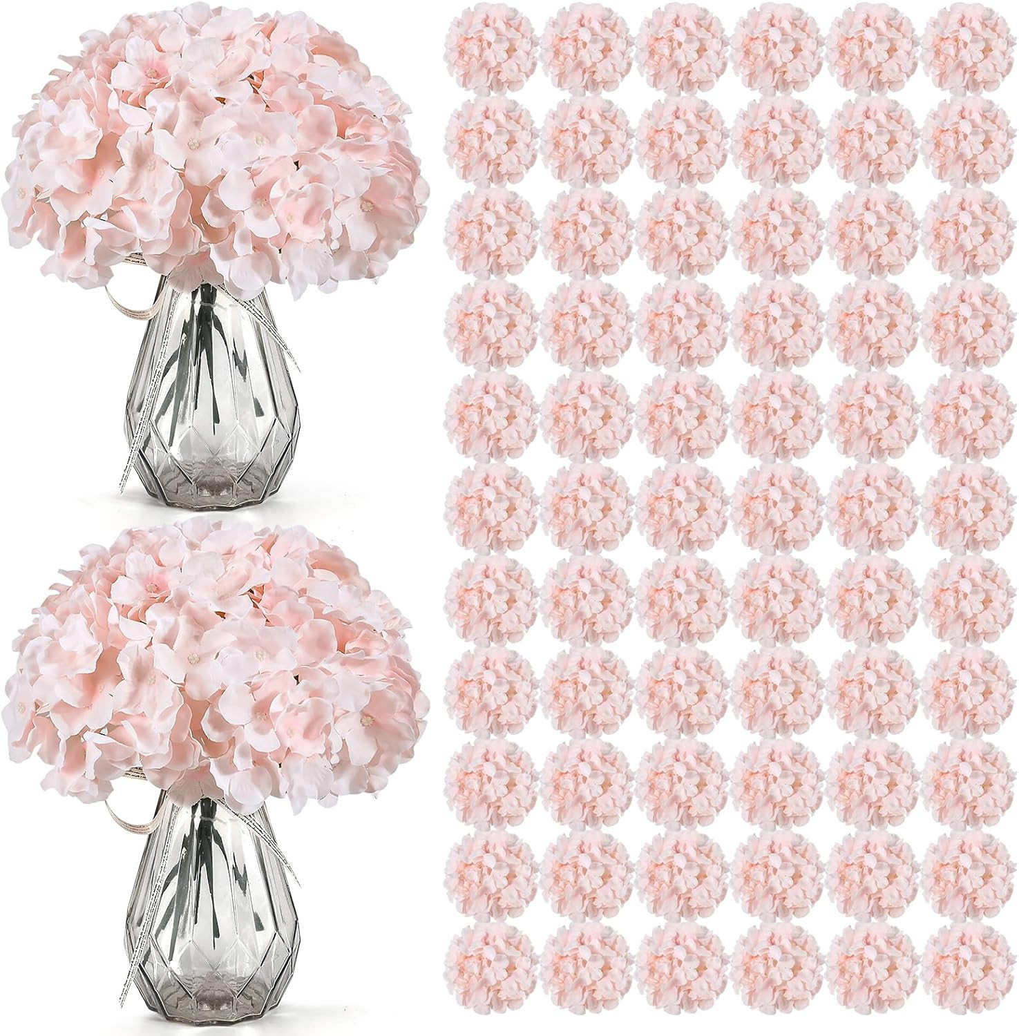 104 Pcs Pink Silk Hydrangea Flowers for Wedding, Baby Shower & Home Decor