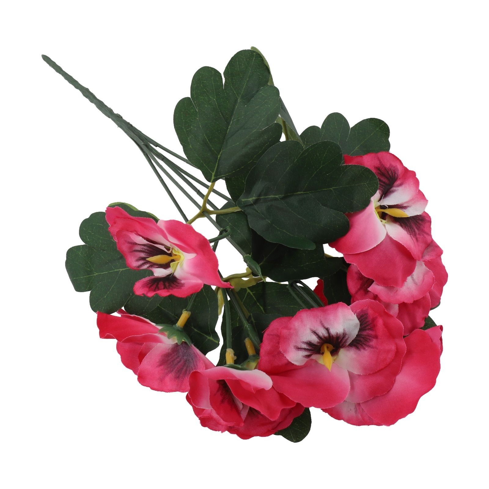 Colorful Pansy Fake Flower Bouquet 26cm DIY Craft Pvc Red/Orange/Purple