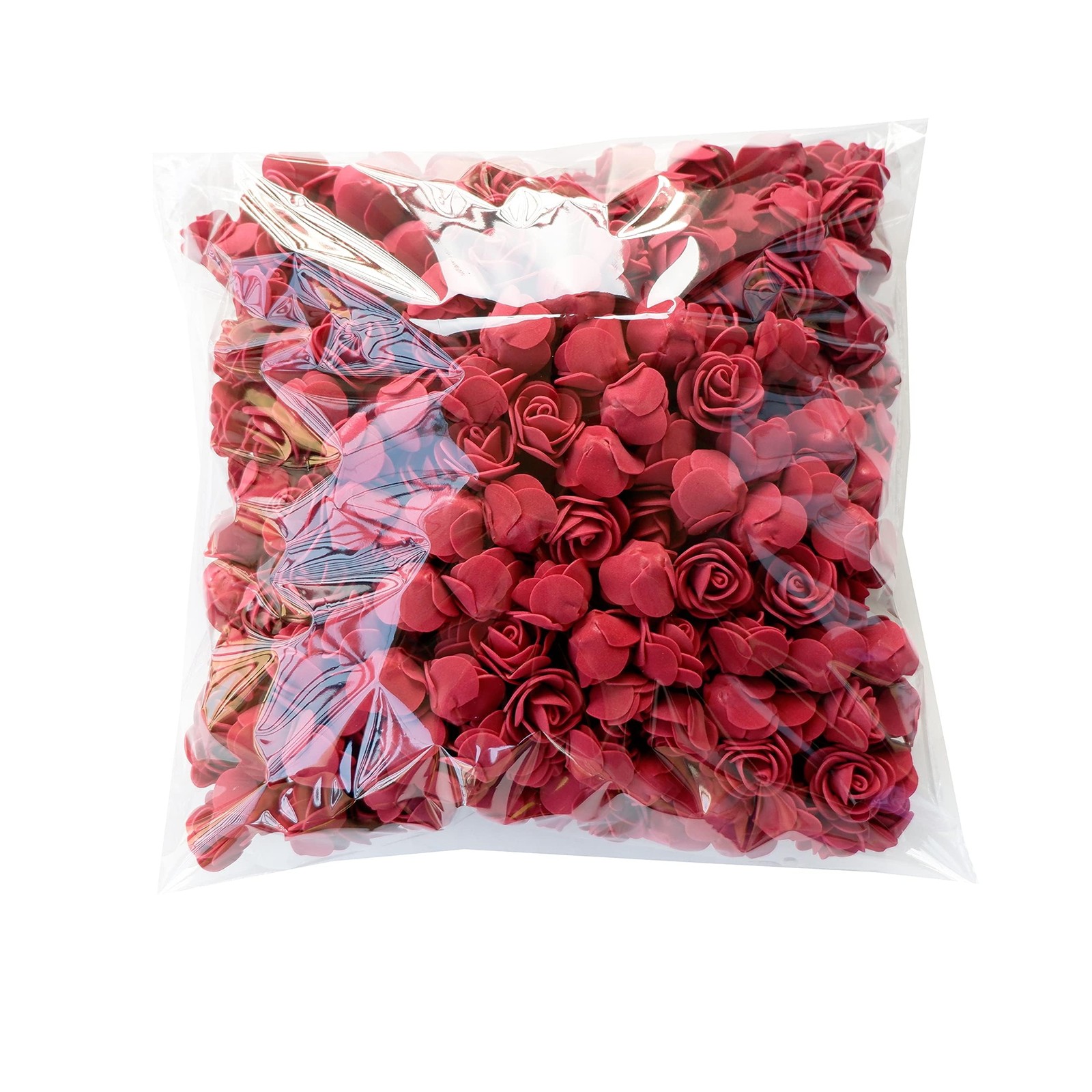 100 PCS Foam Flowers Artificial Roses for Crafts 3.5cm/1.38in Burgundy DIY