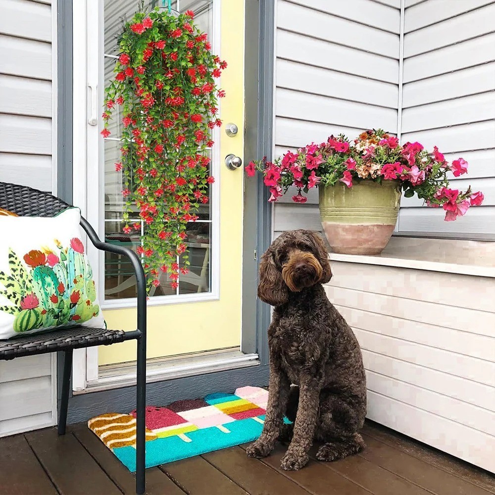 Artificial Morning Glory Vines UV Resistant Hanging Flowers Outdoor Decor US
