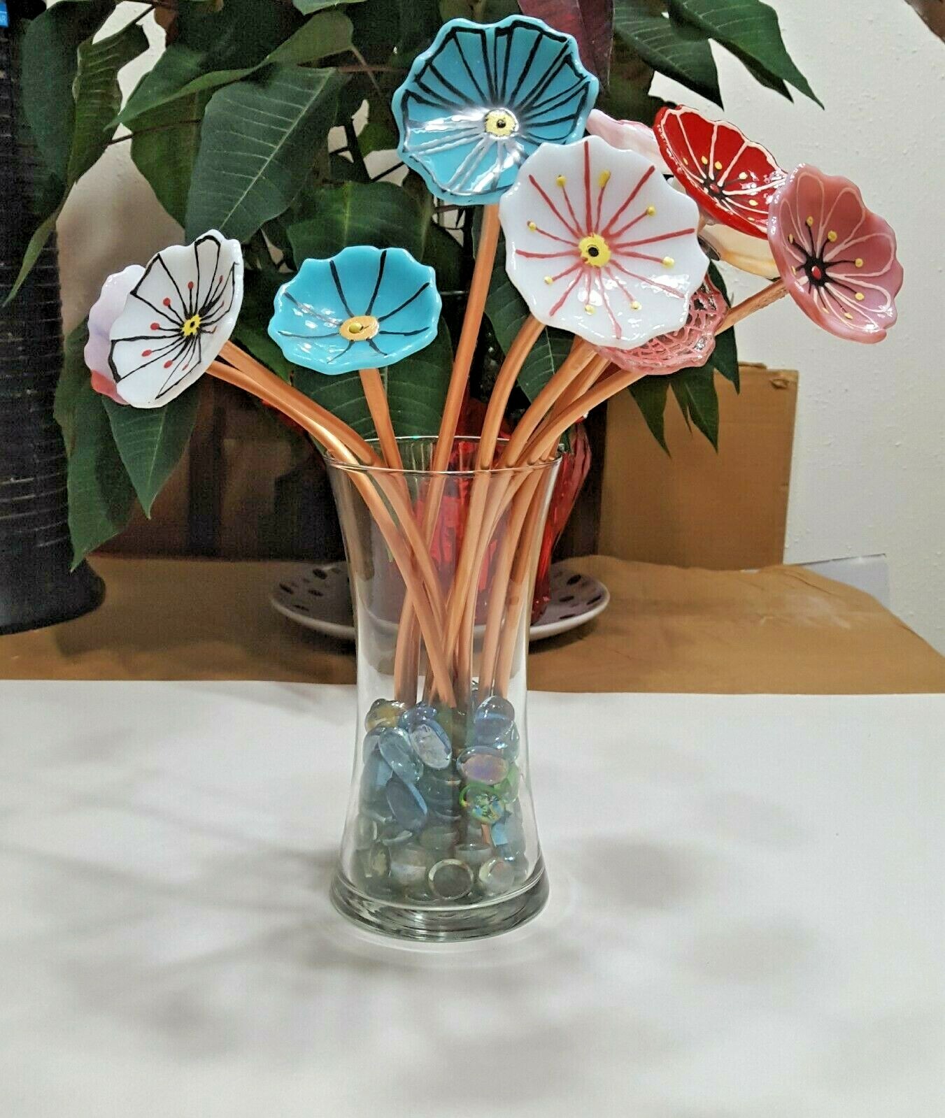 2″ to 2 1/2″ Forever Flowers – Handcrafted with Fused Glass (vase not included)