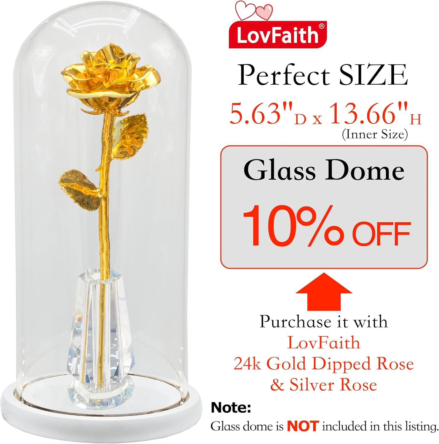 24K Gold Dipped Real Rose with Crystal Stand – Perfect Gift for Her