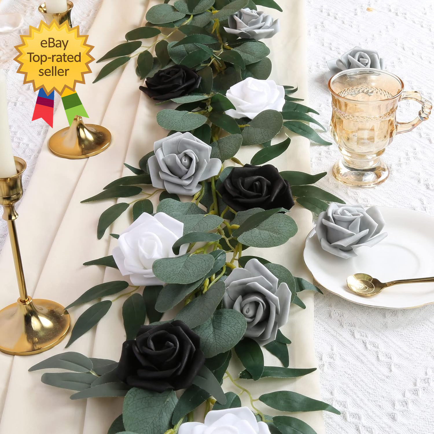 200Pcs Black Artificial Foam Rose Heads 3 Inch Fake Foam Roses Stemless DIY Set