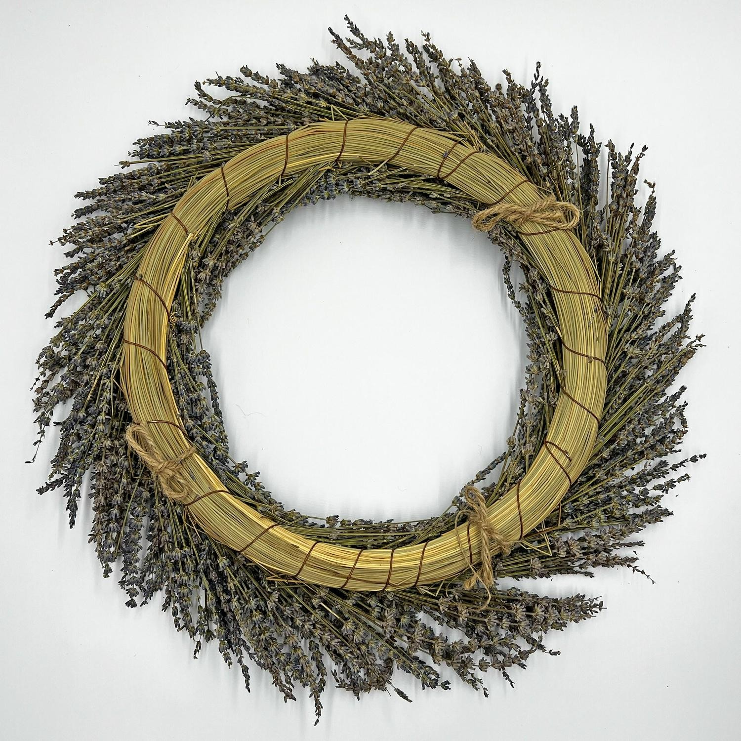 Preserved Decorative Real Dried Lavender Wreath – Purple