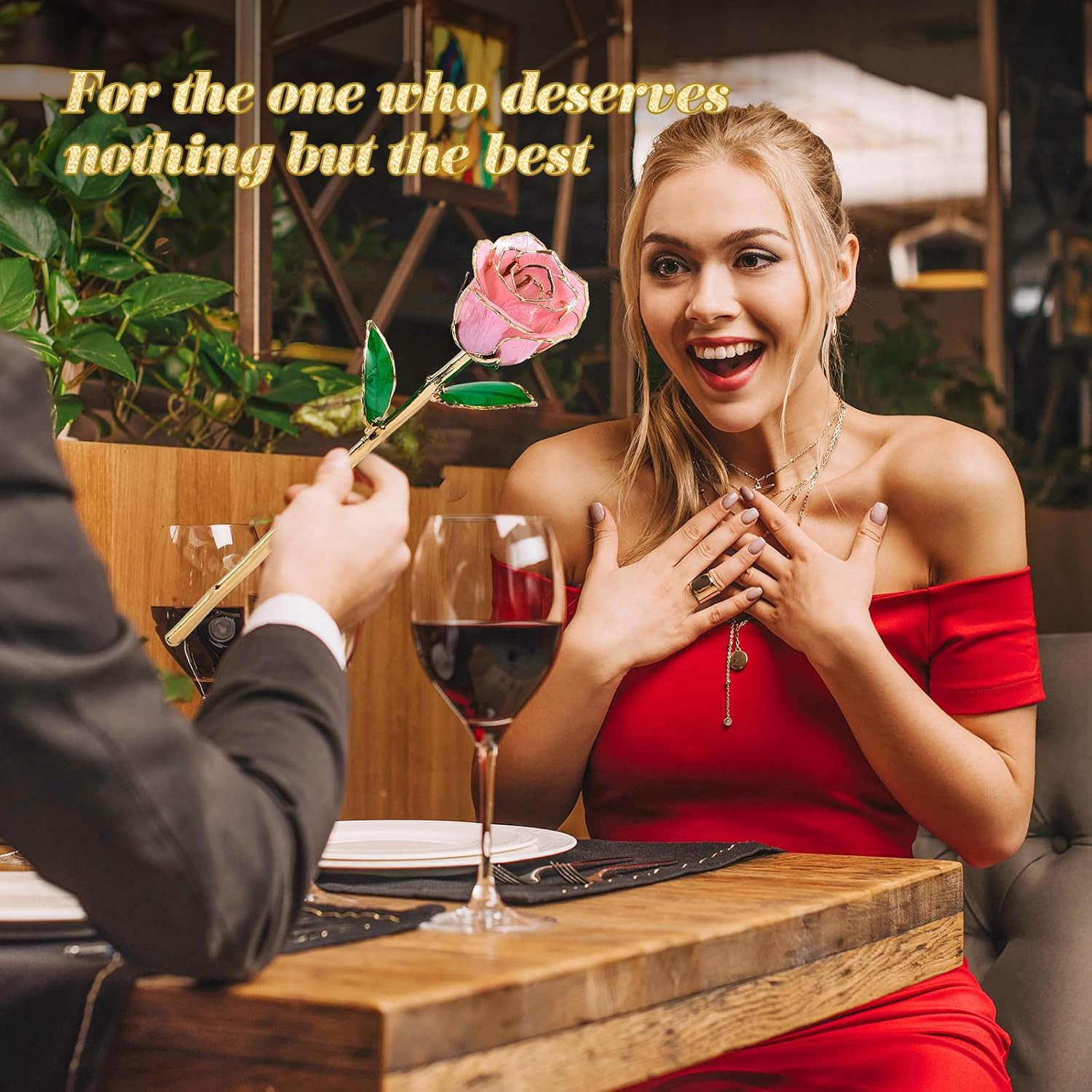 24K Gold Dipped Realistic Pink Rose – Perfect Gift for Her on Any Occasion