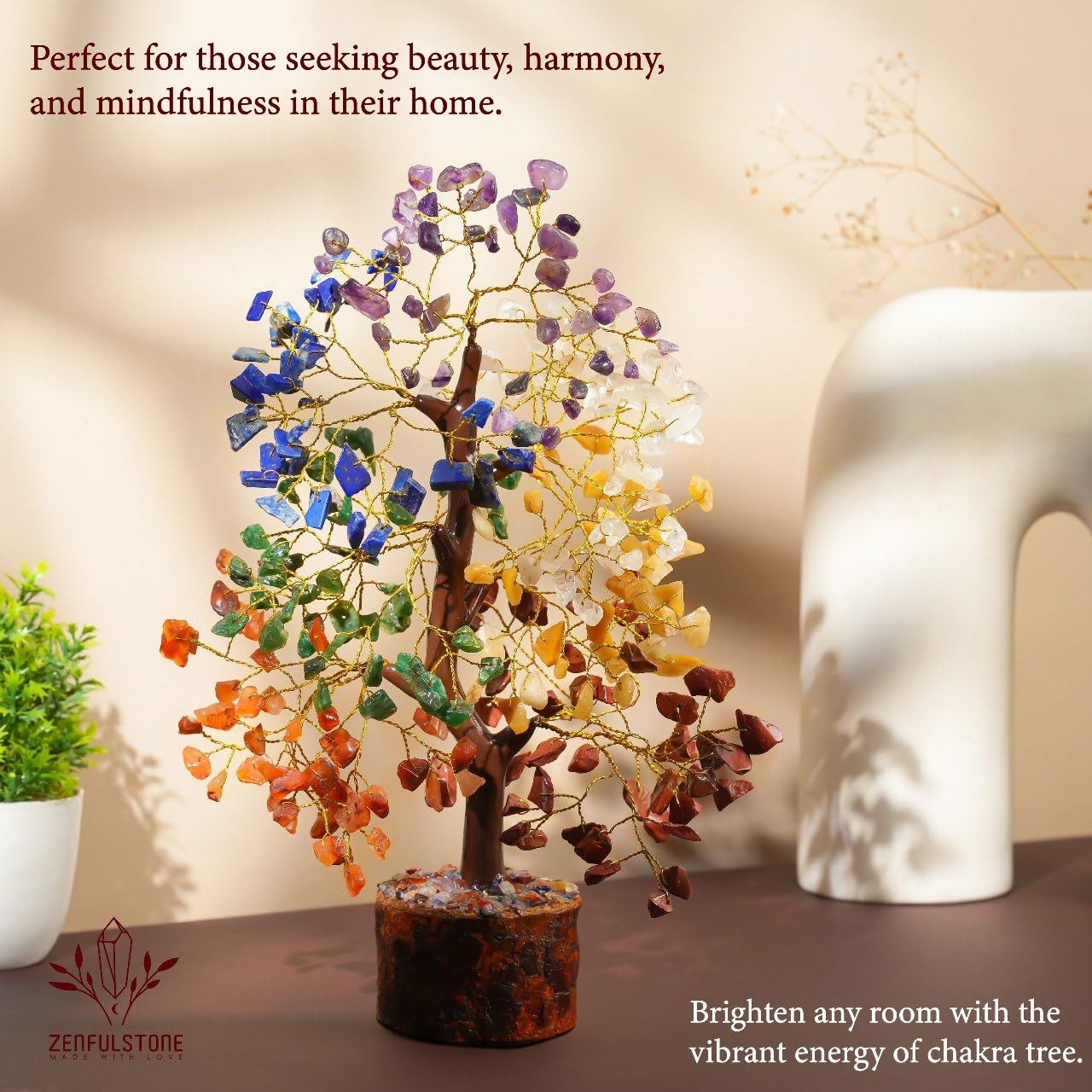 7 Chakra Tree of Life Crystal Tree – Gemstone Healing Tree for Positive Energ…