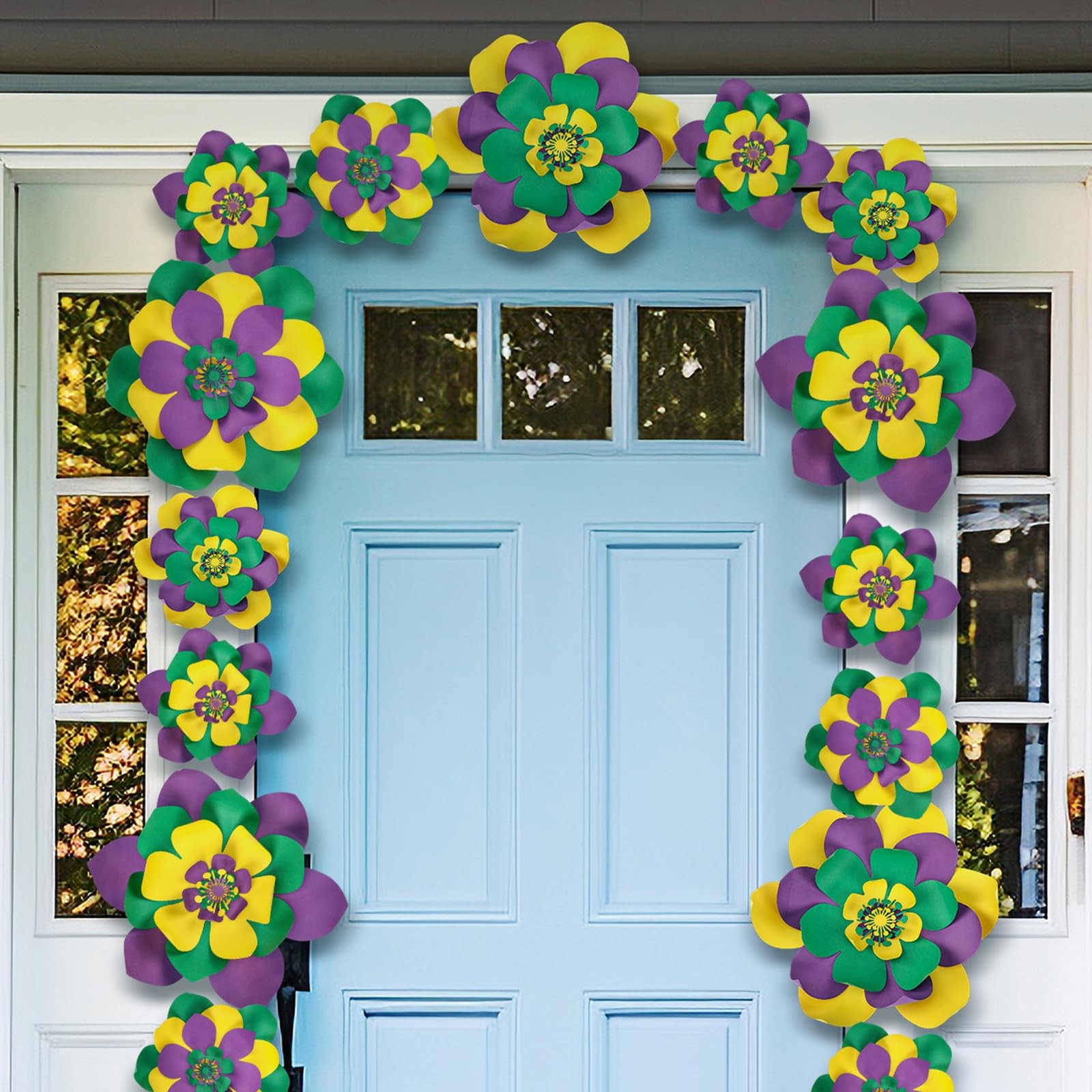 24 Pcs Mardi Gras Decorations for Party Outdoor Large Mardi Gras Porch Door D…