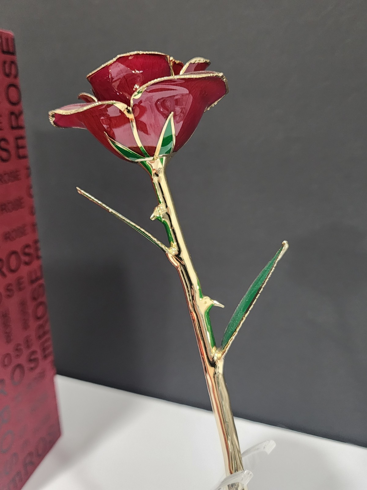 24K Plated Gold Dipped Rose with Stand – Gift for Her