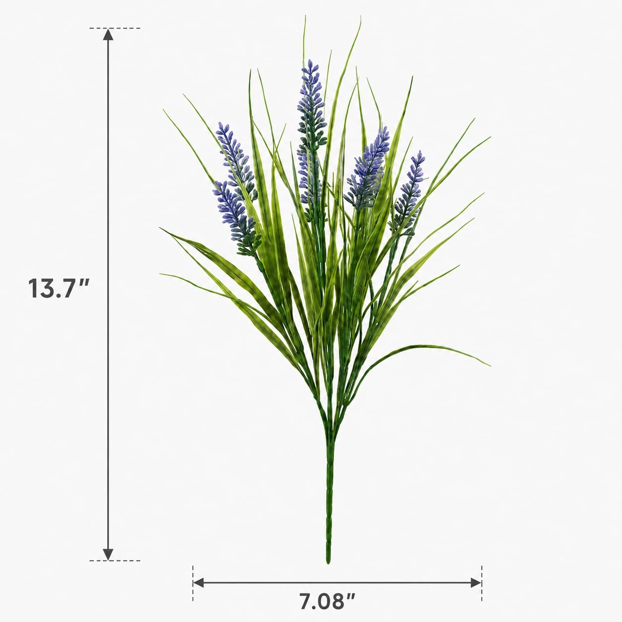 Artificial Monkey Grass with Flowers – Faux Outdoor Plants, UV Resistant Fake