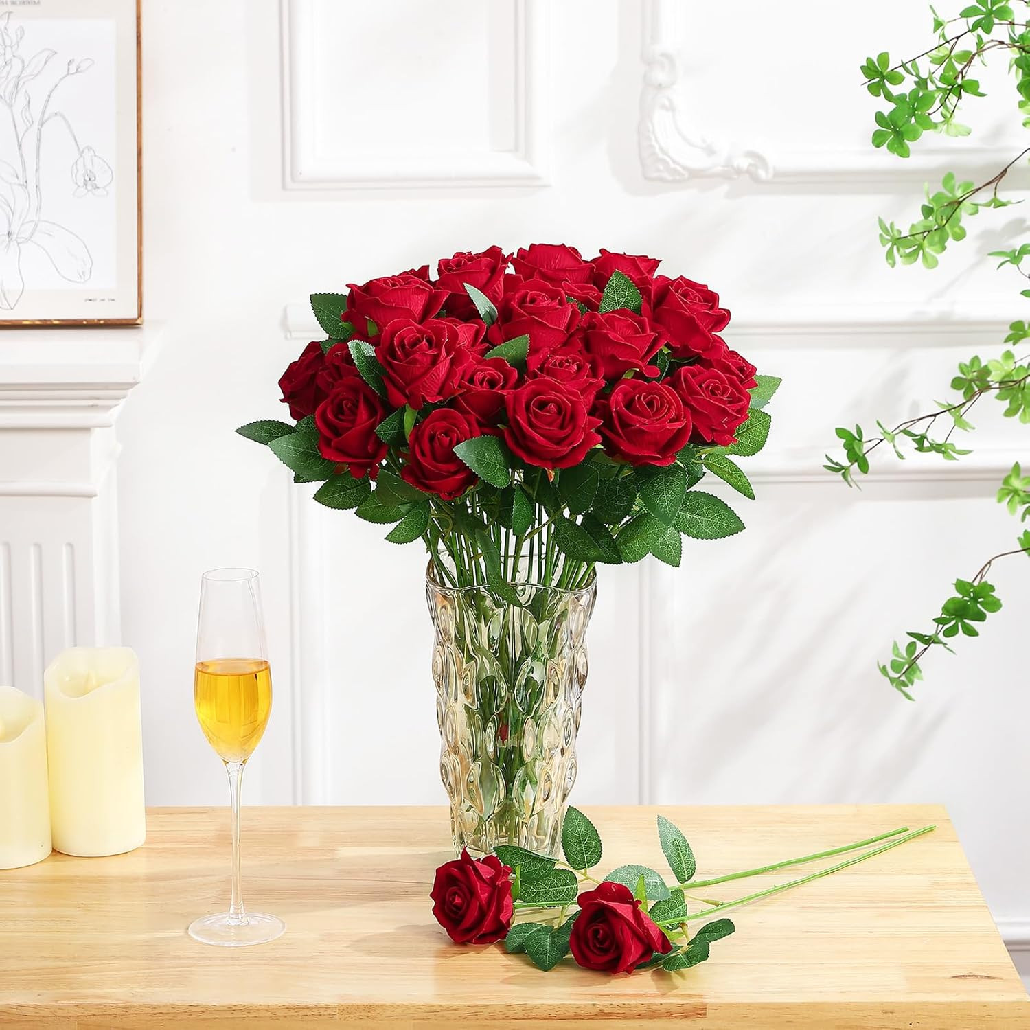 150 Pcs Silk Roses – Crimson Burgundy Long Stem Flowers for Weddings & Decor