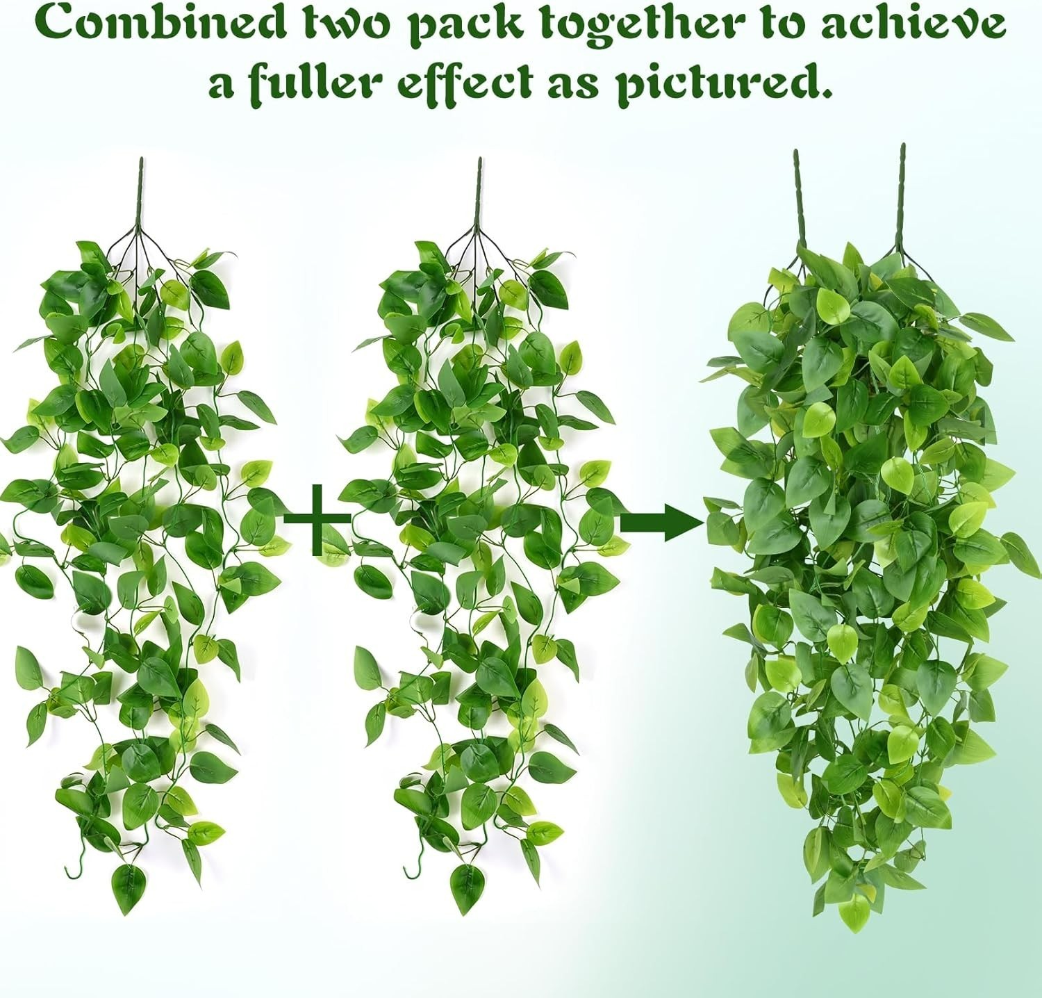 Lifelike 42-Inch Faux Ivy Hanging Plants – 4pcs for Effortless Home Aesthetics