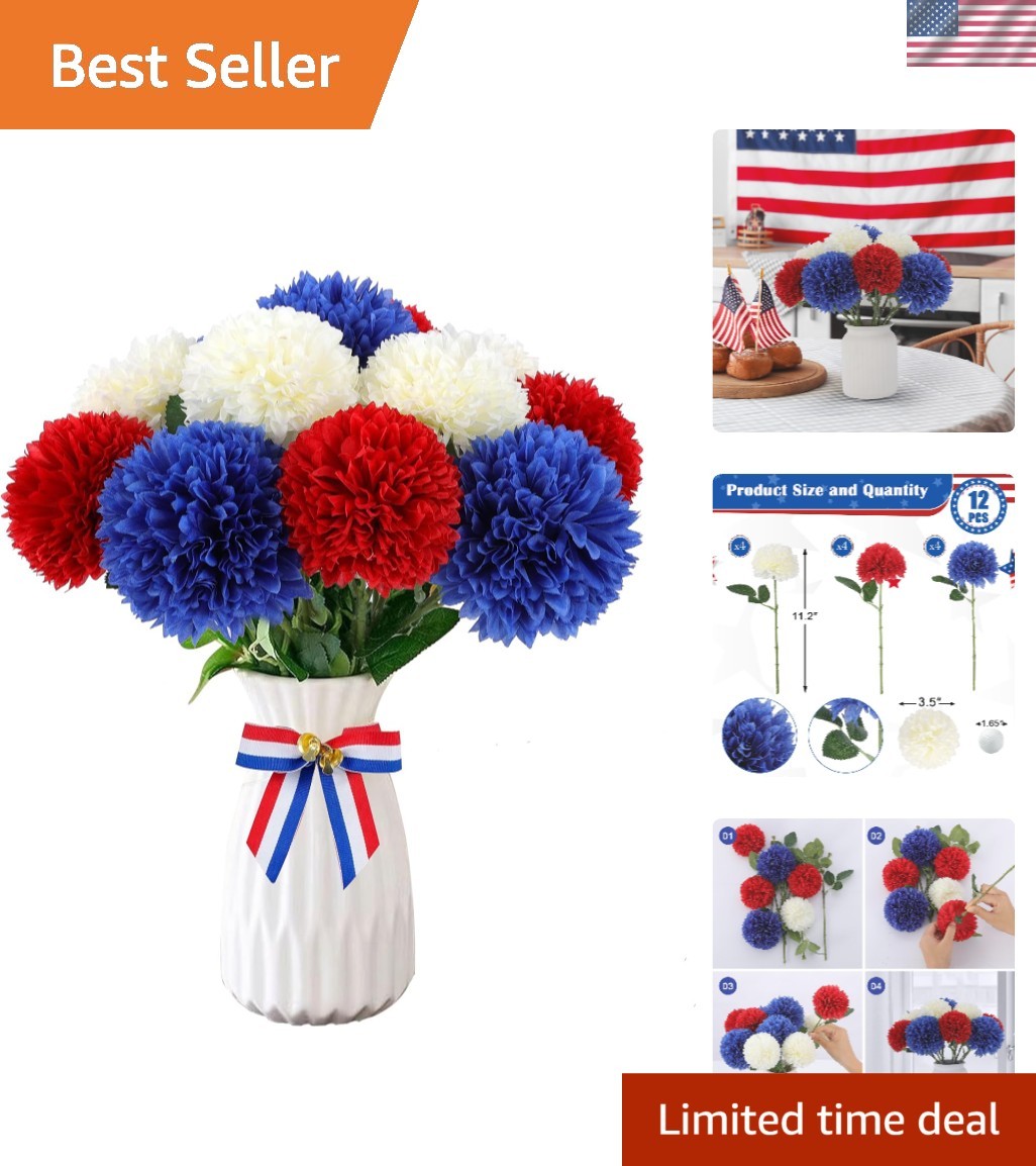 Elegant Artificial Chrysanthemum Flowers: 12 Pcs for Home & Event Decoration