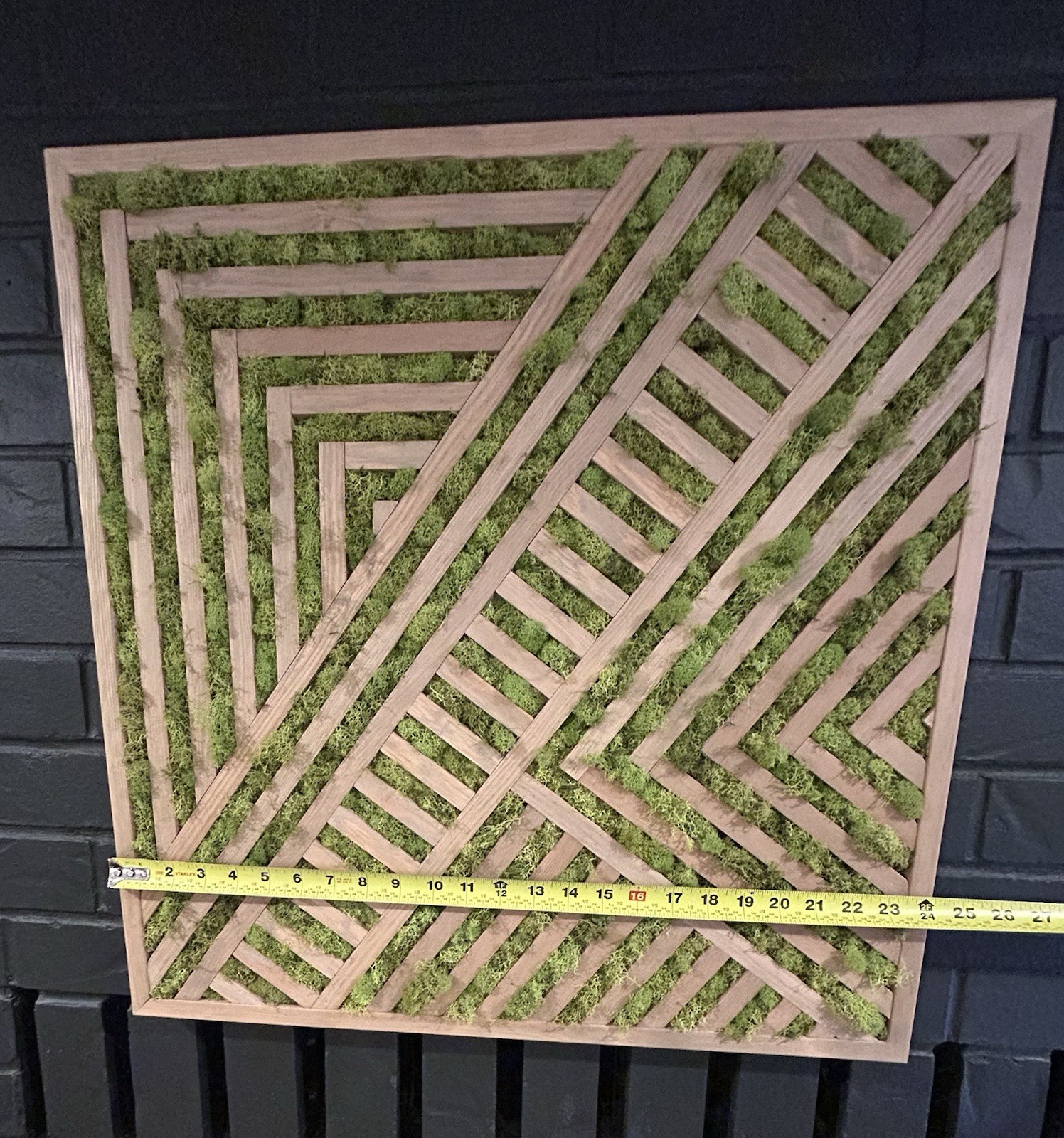 Handmade Preserved Moss Geometric Wall Art – For Your Living Space 24″x24″