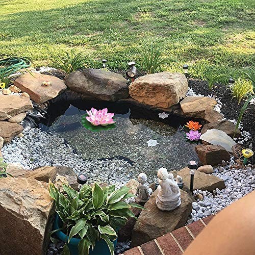 Large Floating Foam Lotus Flowers for Pond Decor – Set of 6, Water Garden Orname