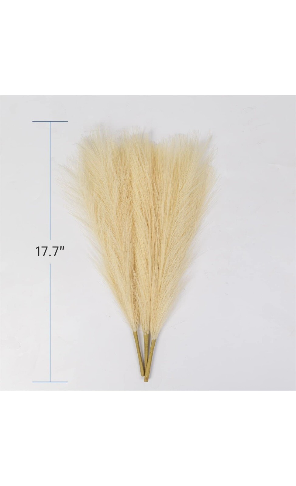 6 Pack Faux Pampas Grass 17.7” Fluffy Artificial Home Decor 3 Beige & 3 Taupe