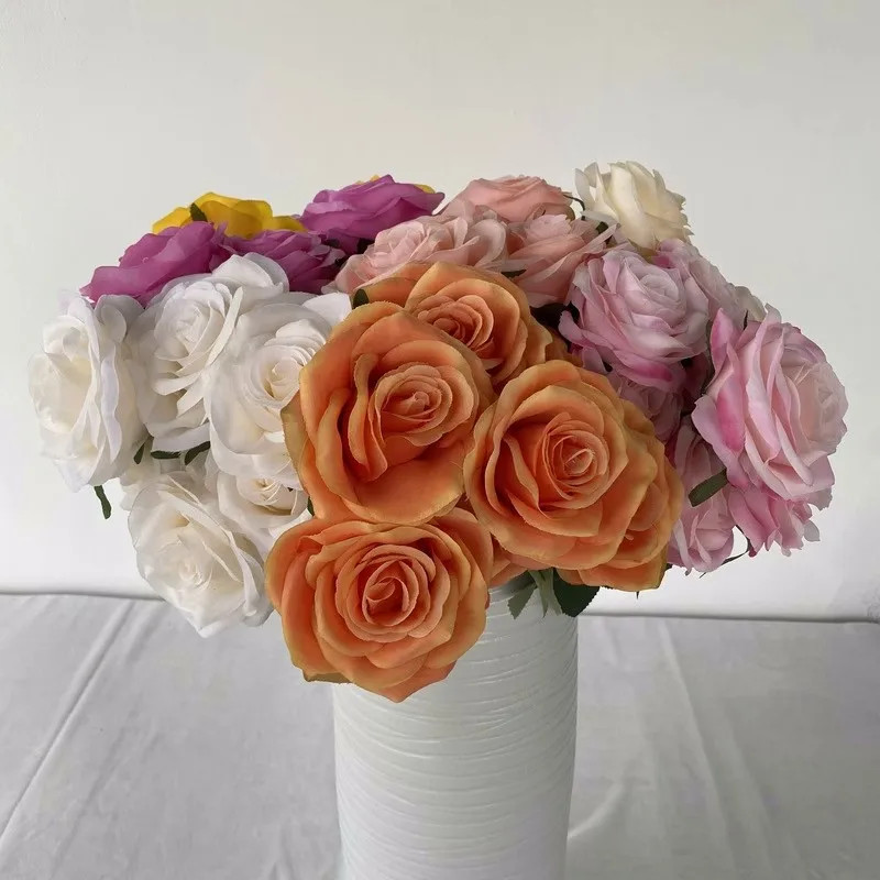 7 Heads Silk Rose Bouquet Artificial Flowers DIY Wedding Home Table Vase Decor