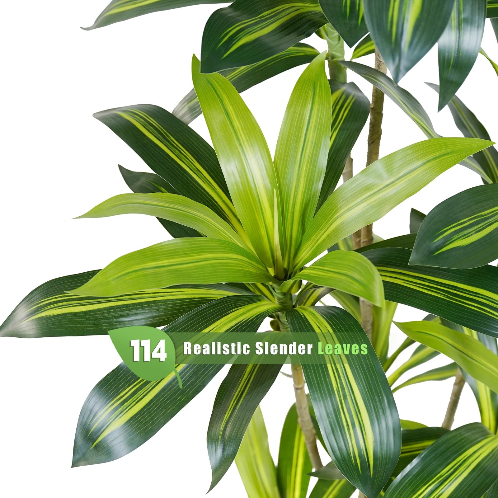 6Ft Dracaena Plant Artificial Tree Fake Tropical Floor Plants Potted (Real To…