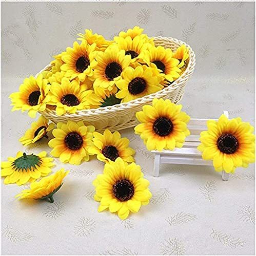25pcs Fake Sunflowers Heads, 2.8″ Artificial Sunflower Gerbera Daisy Flowers