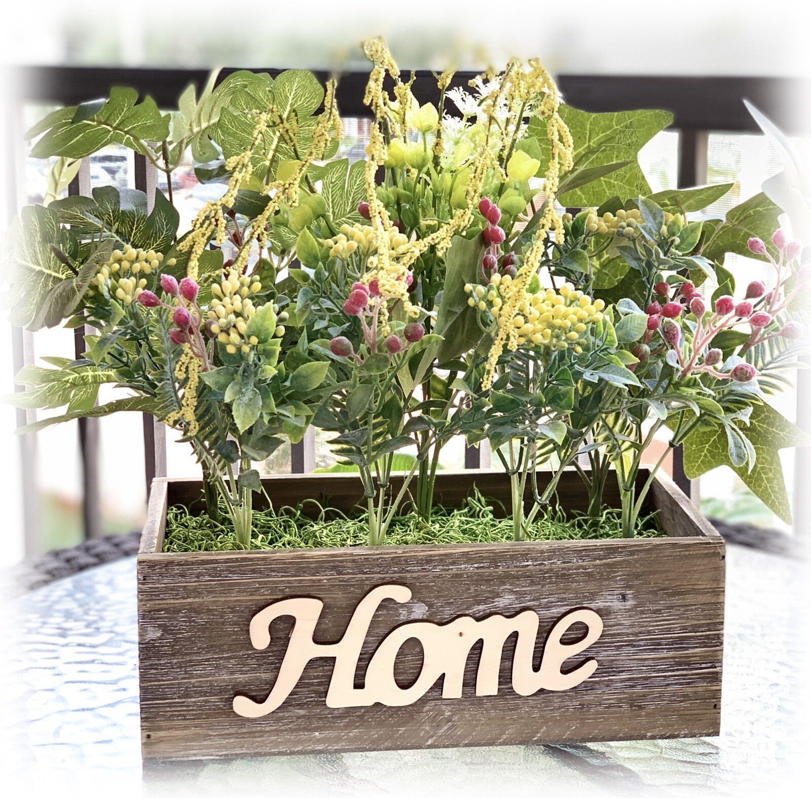Wood Floral Arrangement Artificial Flowers for Garden & Home Decoration CP00069