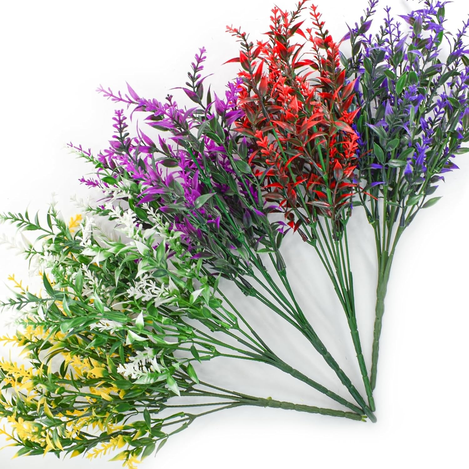 8 Bundles Artificial Lavender Flowers Fake Flowers Outdoor Plants for Home Decor