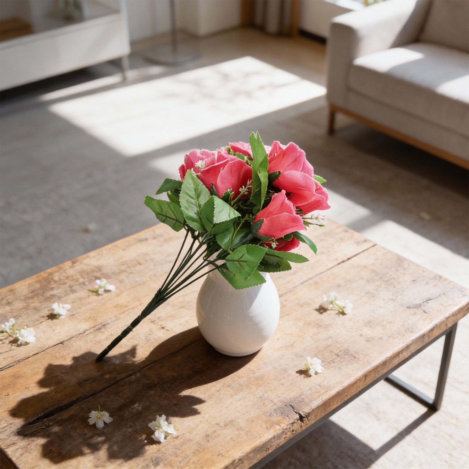 Striking 10 Heads Silk Bud Bunch for Wedding and Home Outdoor Use