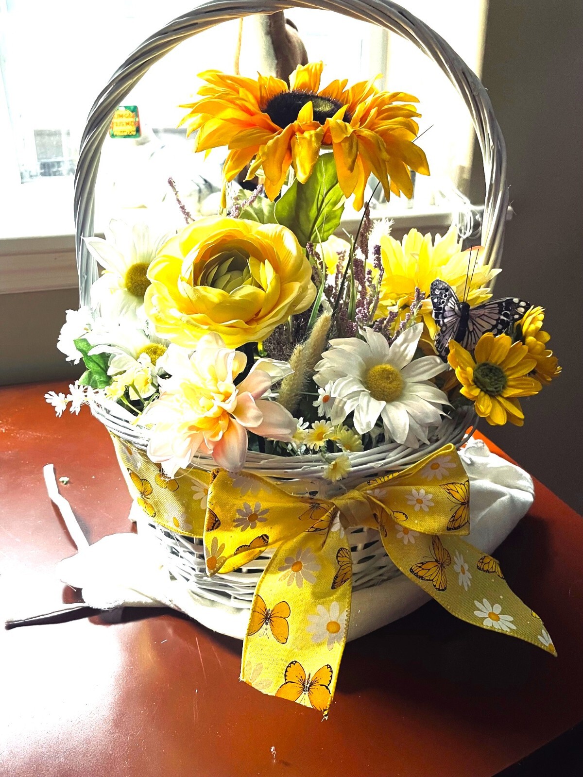 Jewel tone colored flower basket
