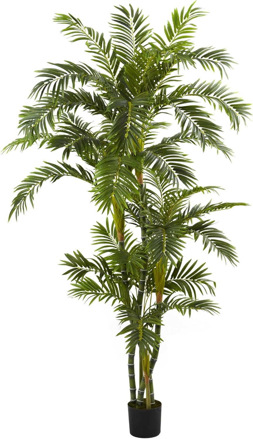 6FT Curvy Artificial Parlor Palm Tree with 1666 Realistic Leaves & Planter