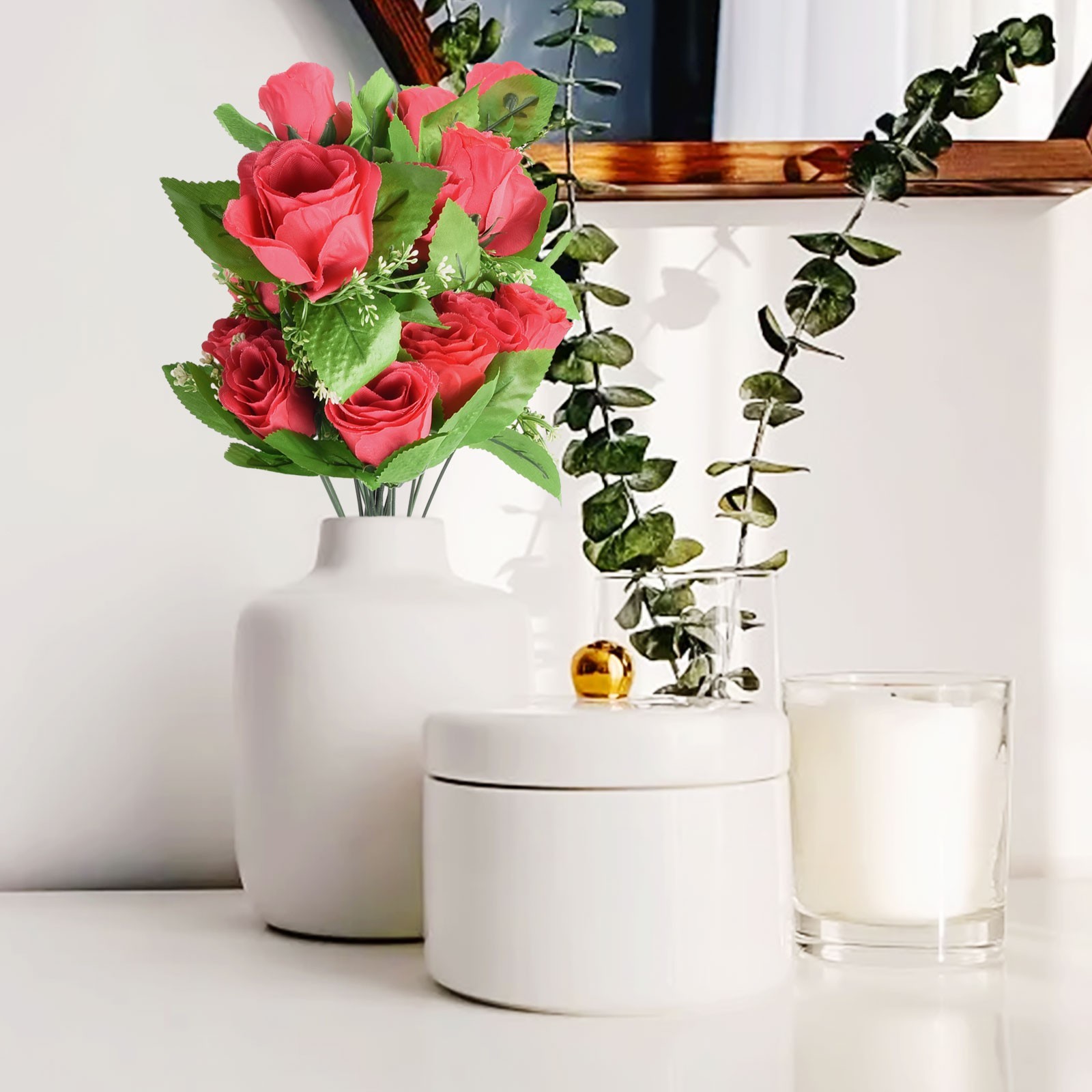 Striking 10 Heads Silk Bud Bunch for Wedding and Home Outdoor Use