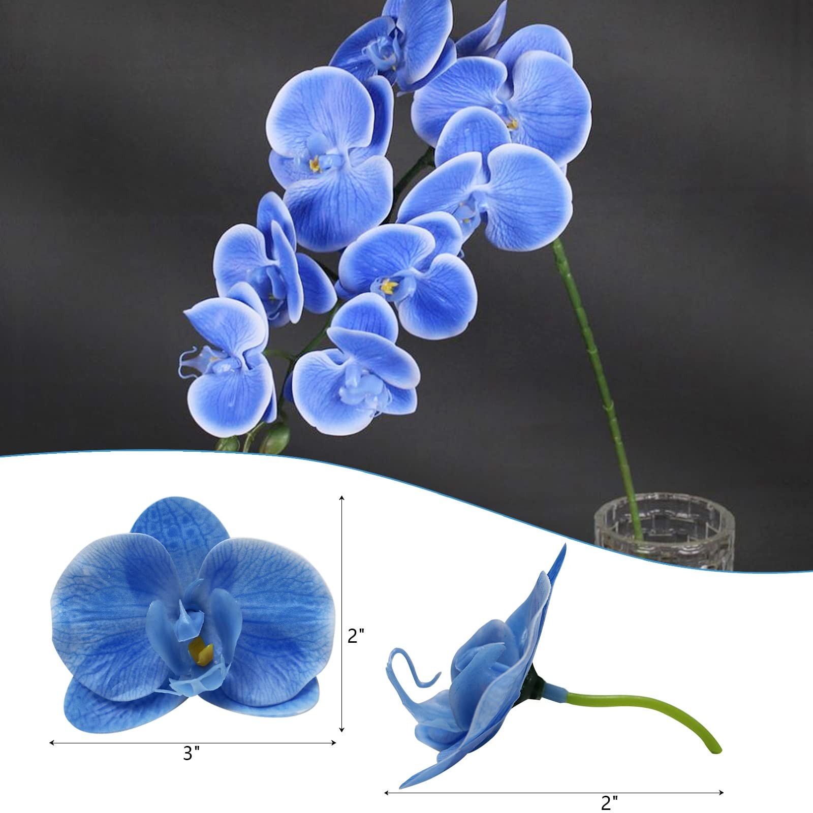 Artificial Flower Heads – 20 PCS Fake Orchid Flowers Heads Faux Butterfly Hea…