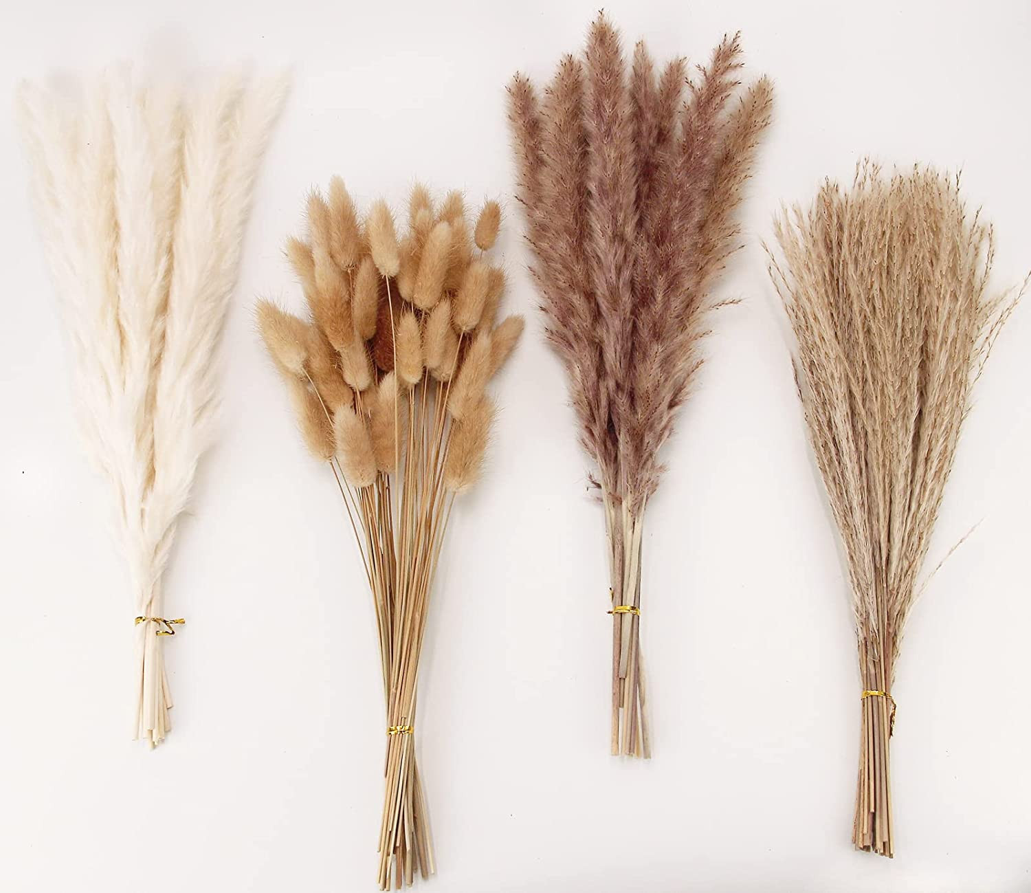 Boho Dried Pampas Grass Bouquet – 100 Stems for Rustic Home Decor & Weddings