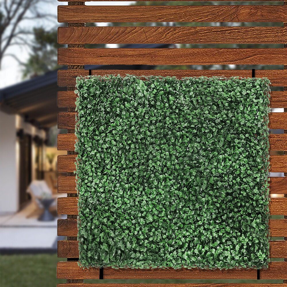 20″x20″ Artificial Faux Leaf Boxwood Dark Green Fence Screen Wall Decor Panel