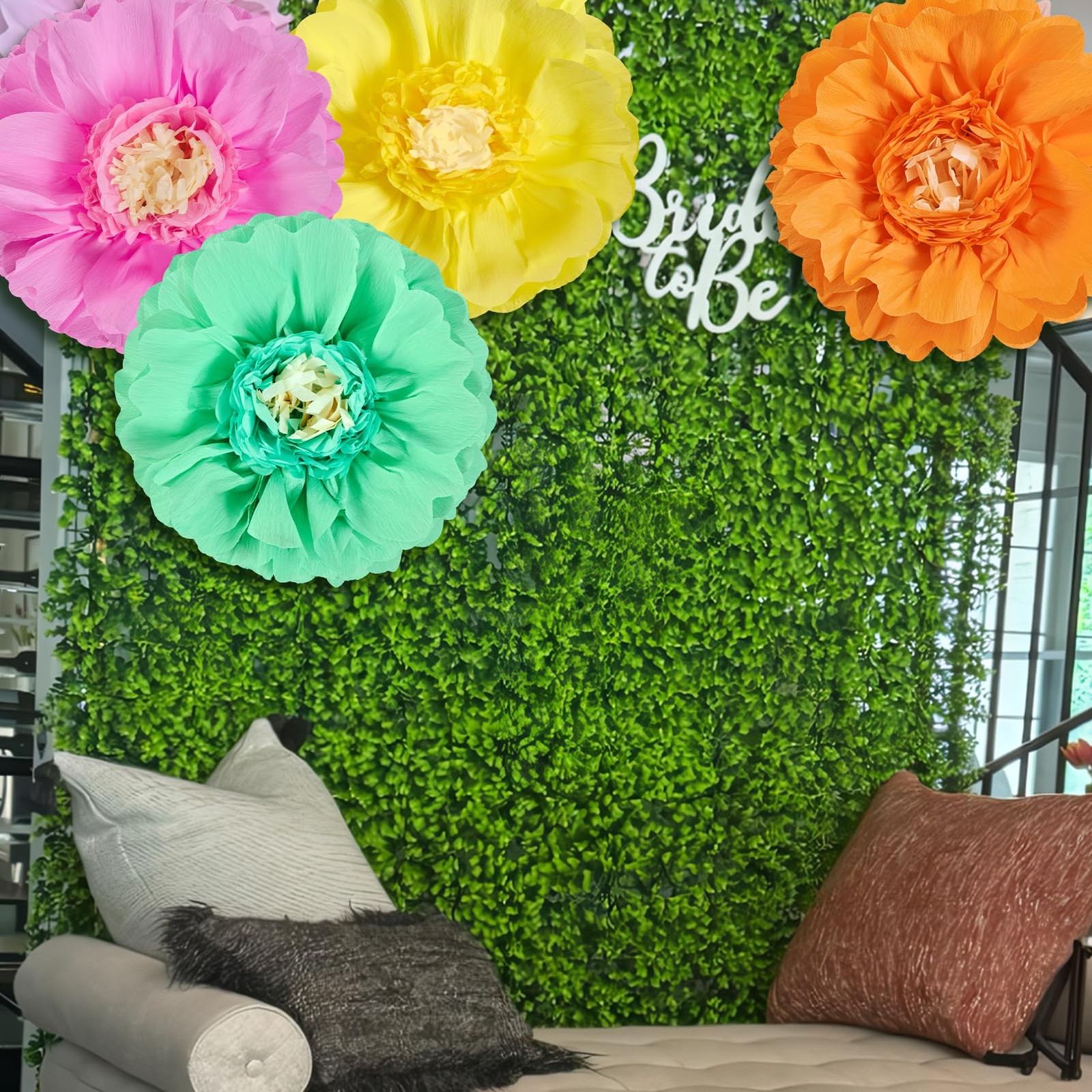 Giant Colorful Paper Flowers Fiesta Tissue Pom Poms Room Wall Decor 20 Inch