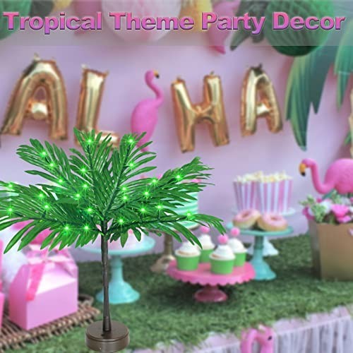 “23” Lighted Palm Tree Table Decor – LED Tropical Centerpiece for Luau & Tiki Ba