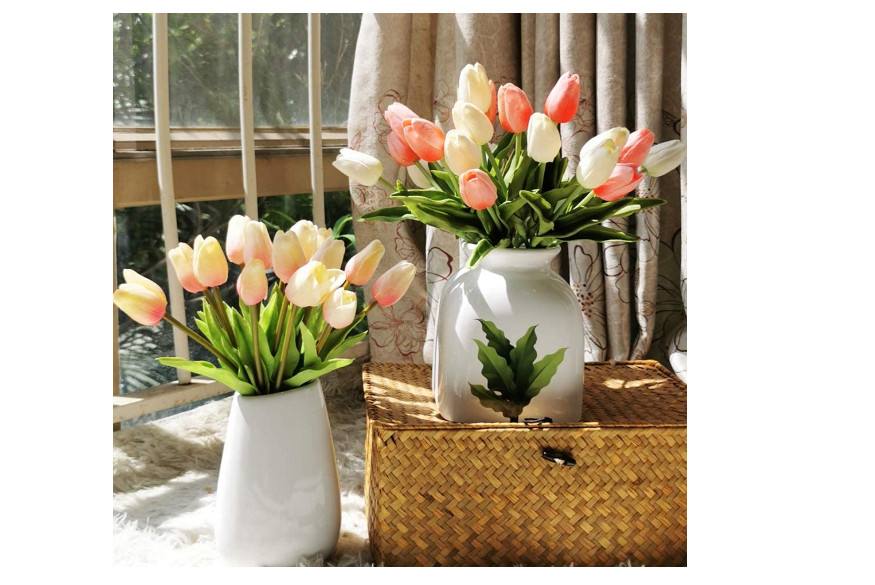 Tulips Artificial Flowers Fake Tulip Real Touch Flower Spring Decor Wedding Home