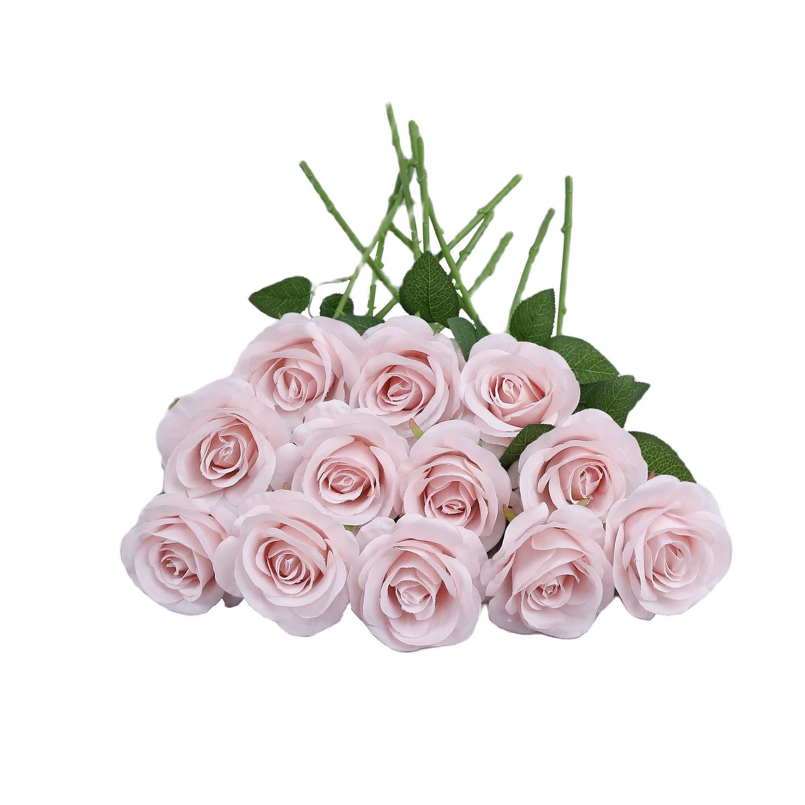 12pcs Roses Artificial Flowers Real Touch Fake Flowers with Long Stems Silk F…