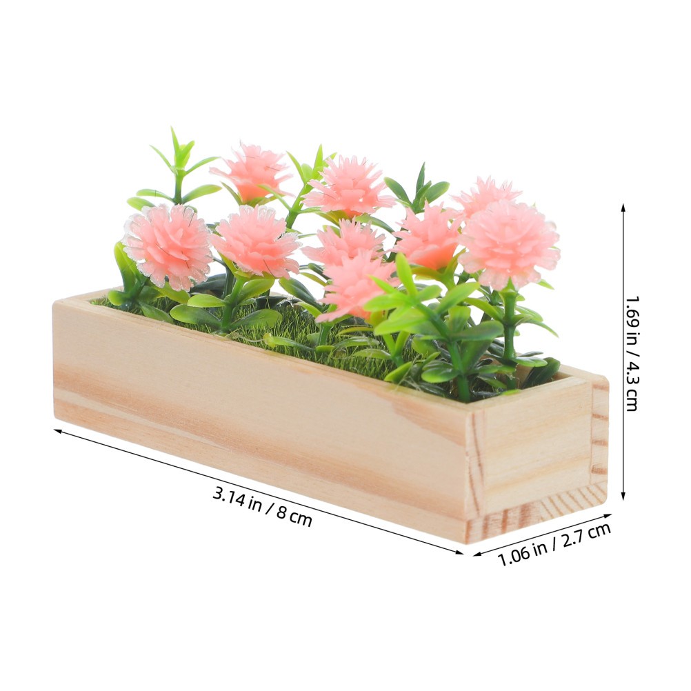 Miniature Flower Bed Simulation Floral Arrangement Box DIY Potted Planter for
