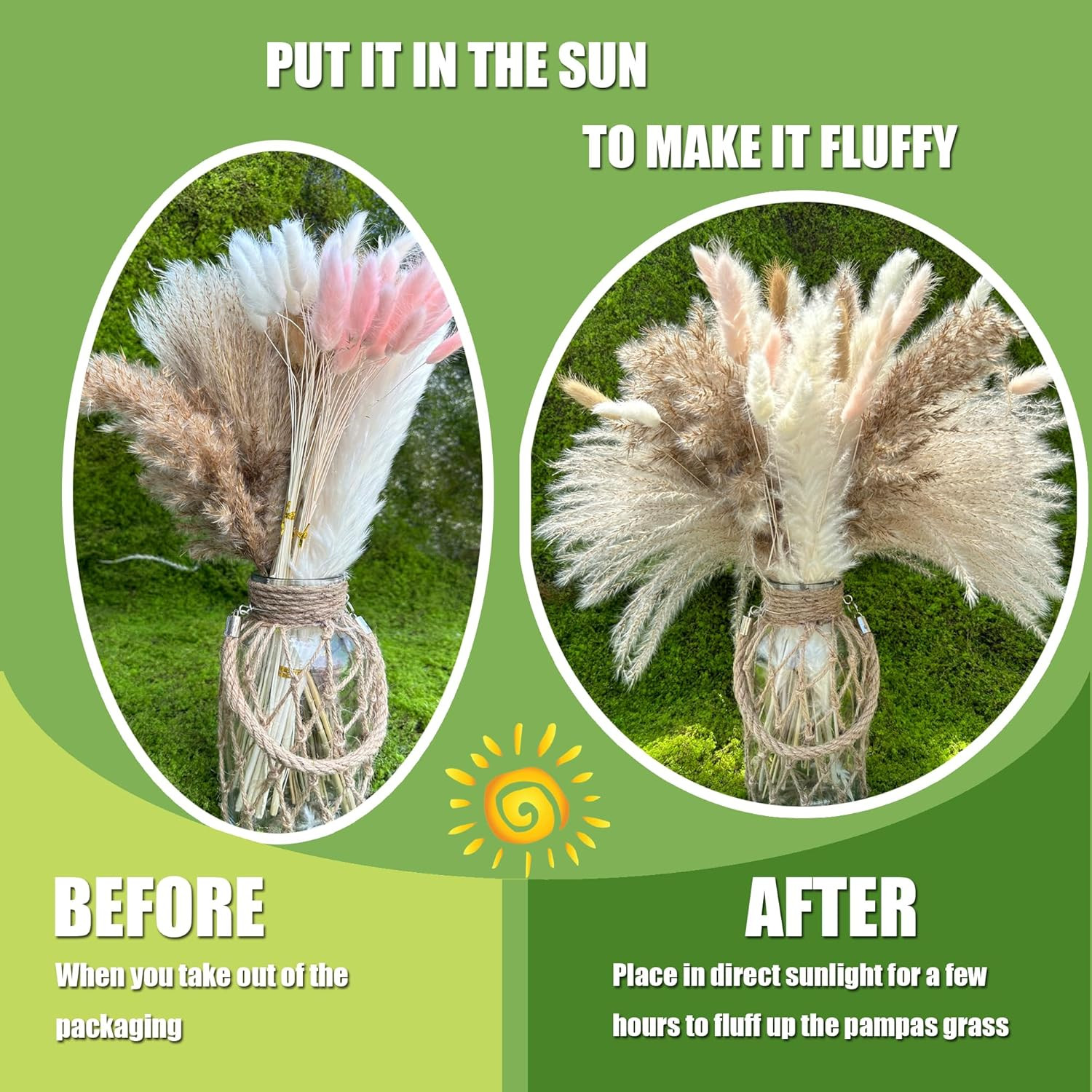 Dried Pampas Grass Decor 107 Pcs Boho Home Decor 17 Inch Natural Dried Flower Bo