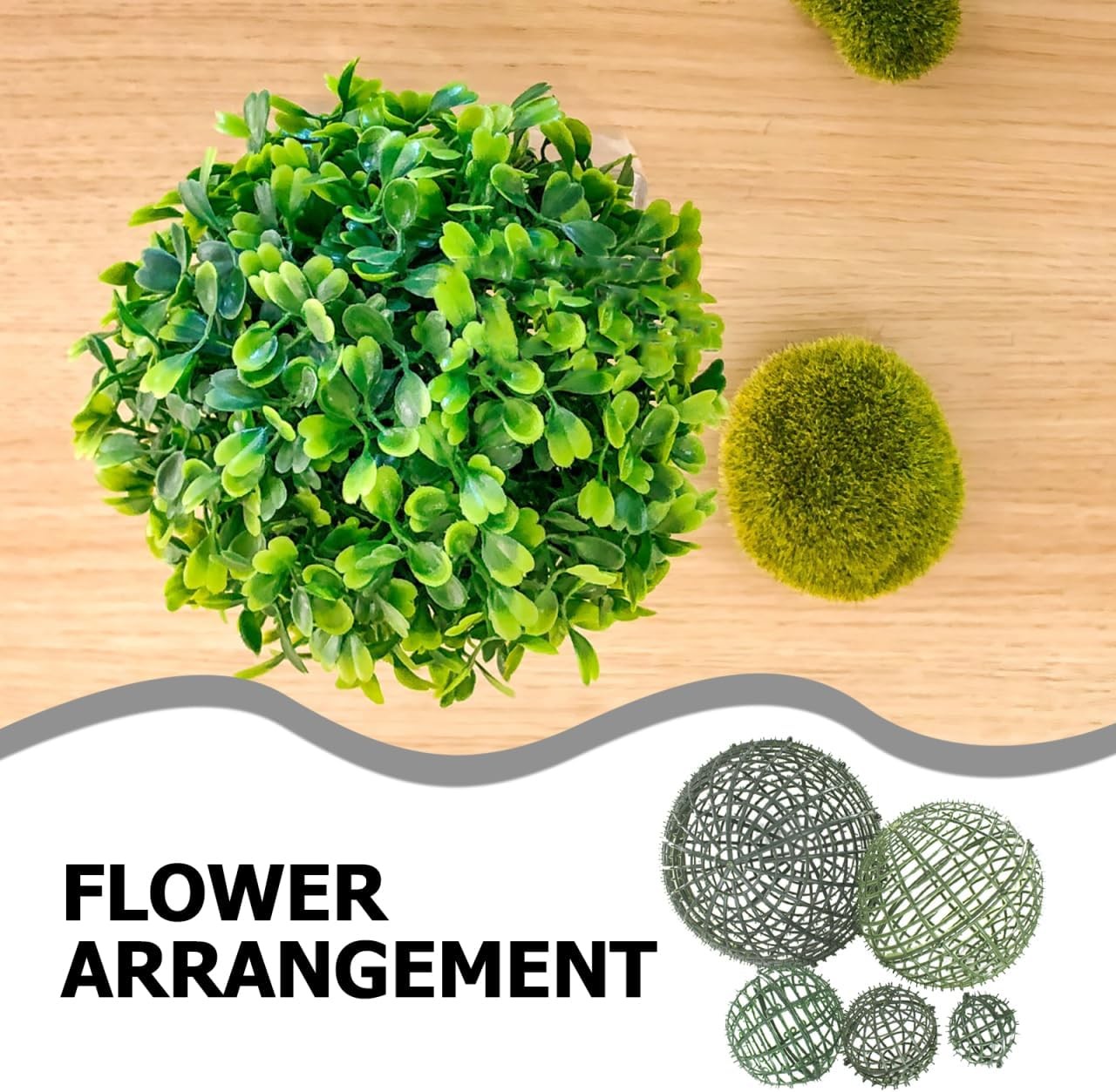 Artificial Plant Topiary Ball Support Cage Green Plastic Flower Arrangement
