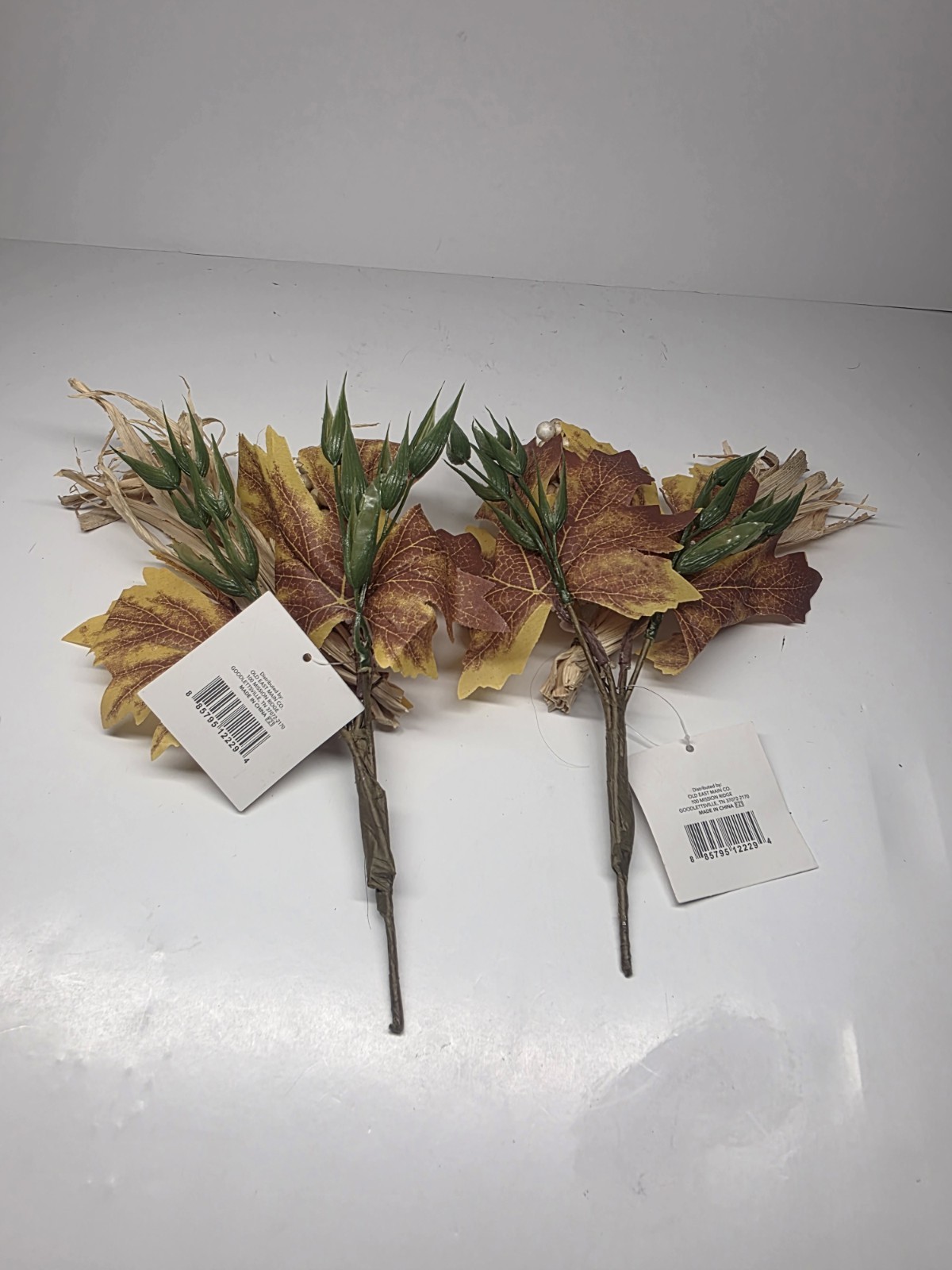 Artificial Fall Floral Picks Stems with Leaves And Berries 2 Pcs