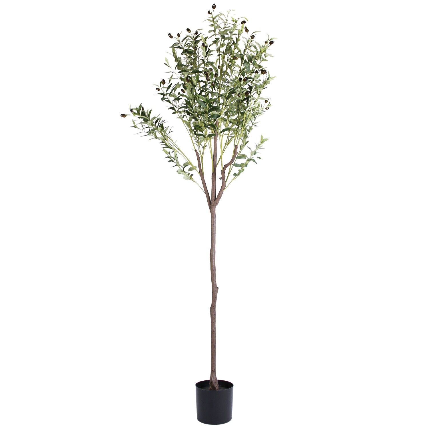 5.9FT Artificial Olive Tree in Planter Indoor Outdoor Fake Olive Plants w/Fruits