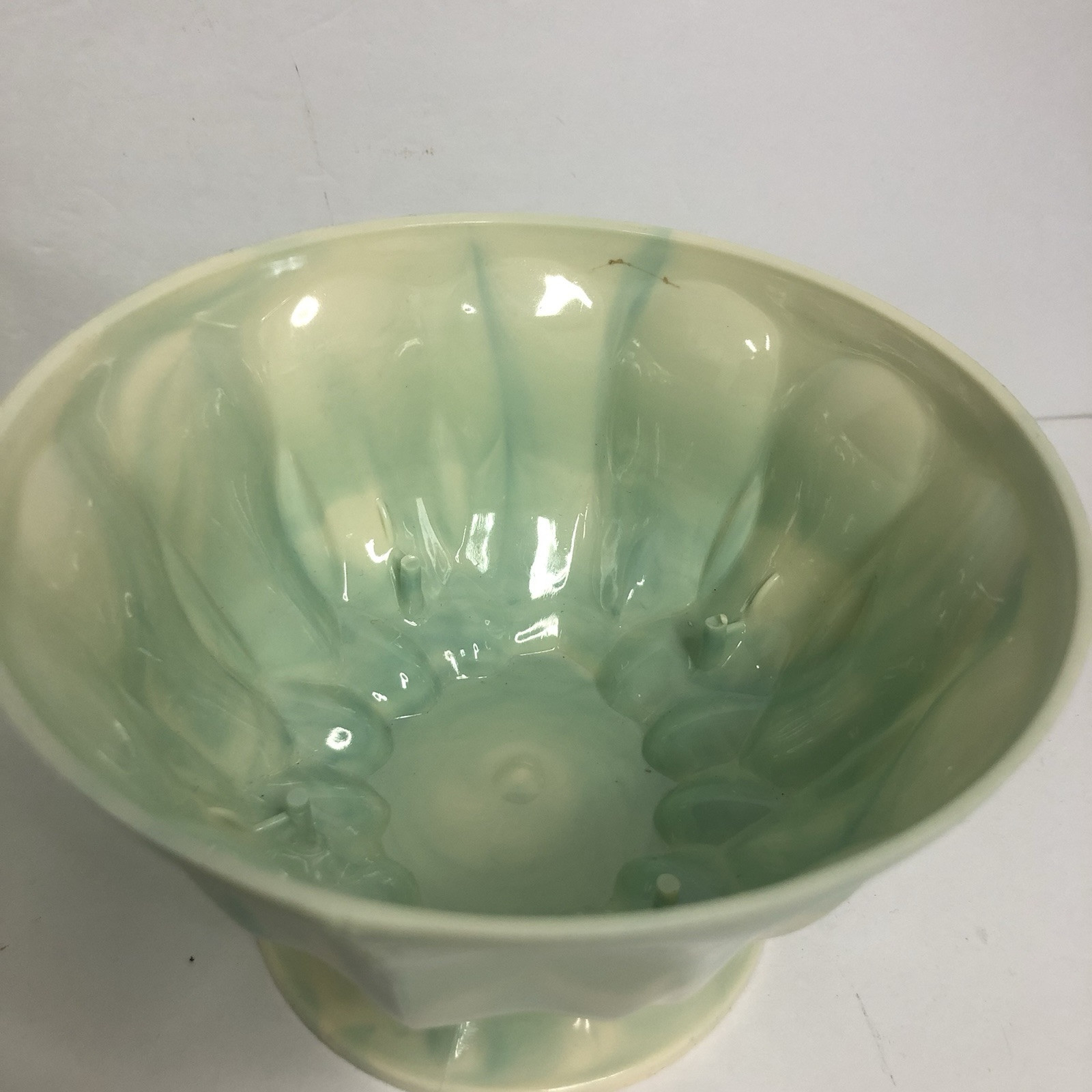 classic pedestal bowl aqua marble swirl plastic floral arrangements flower pot