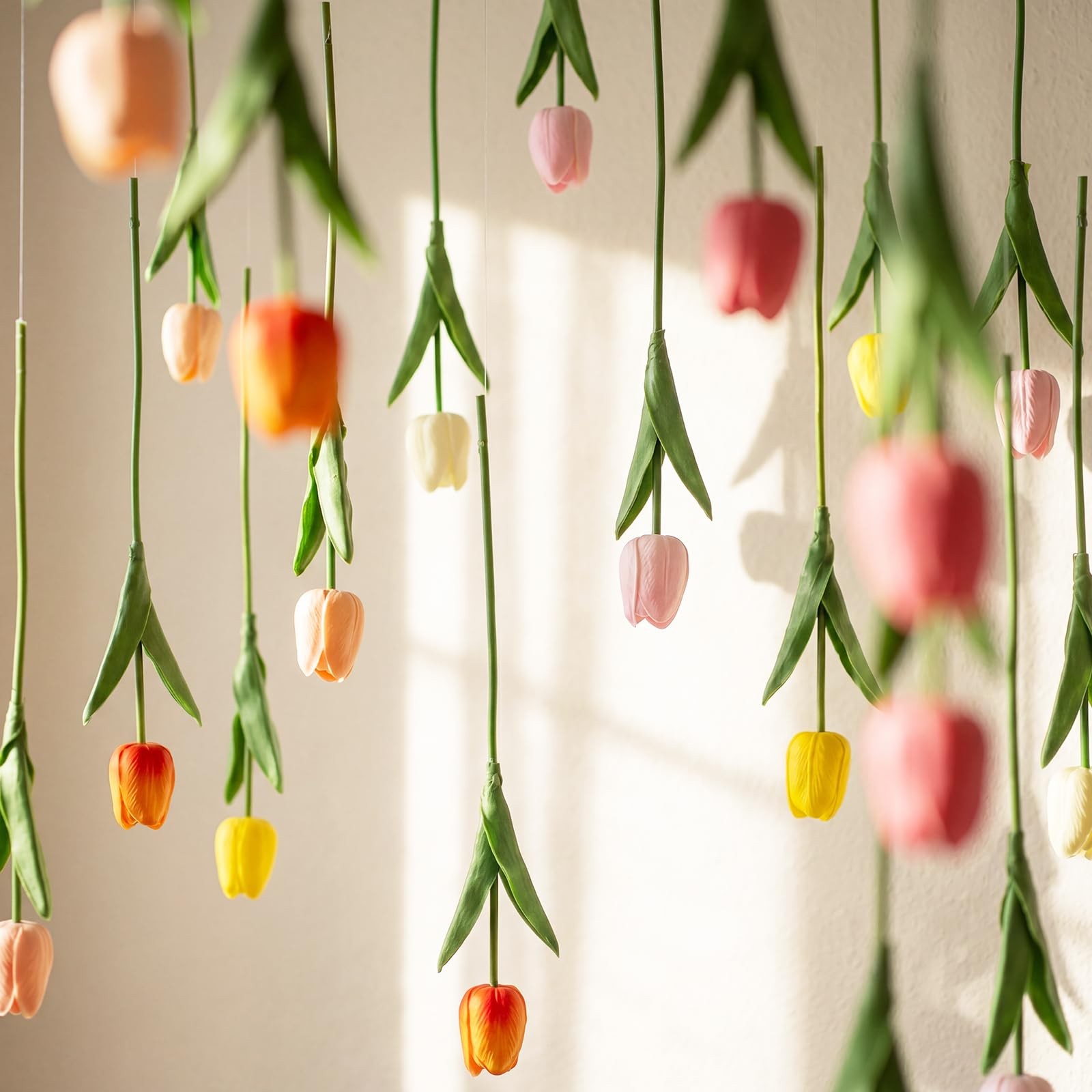 12 Pack 6 Colors 5 ft Artificial Tulips Hanging Flower Garland Decorations Sp…