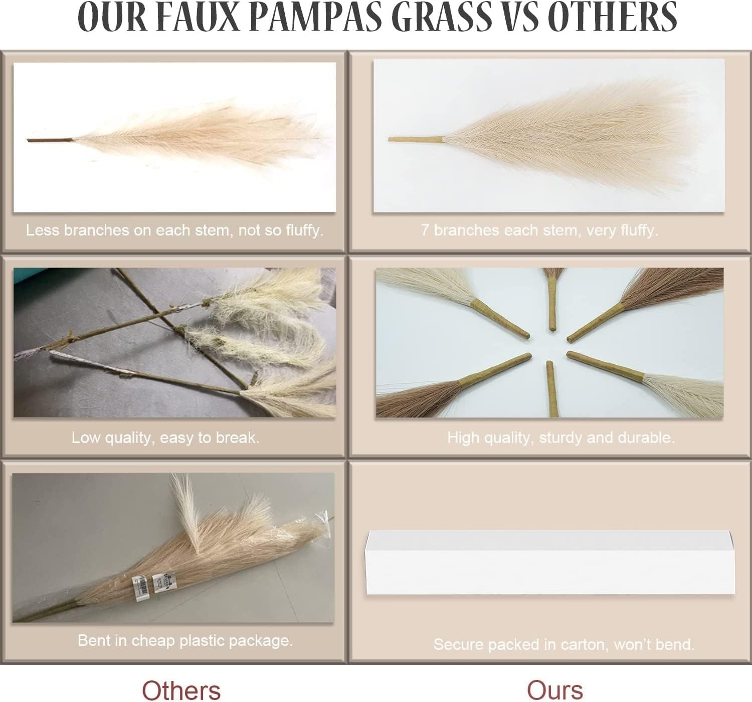 Artificial Pampas Grass. Room Decor Aesthetic. Boho Decor for Home
