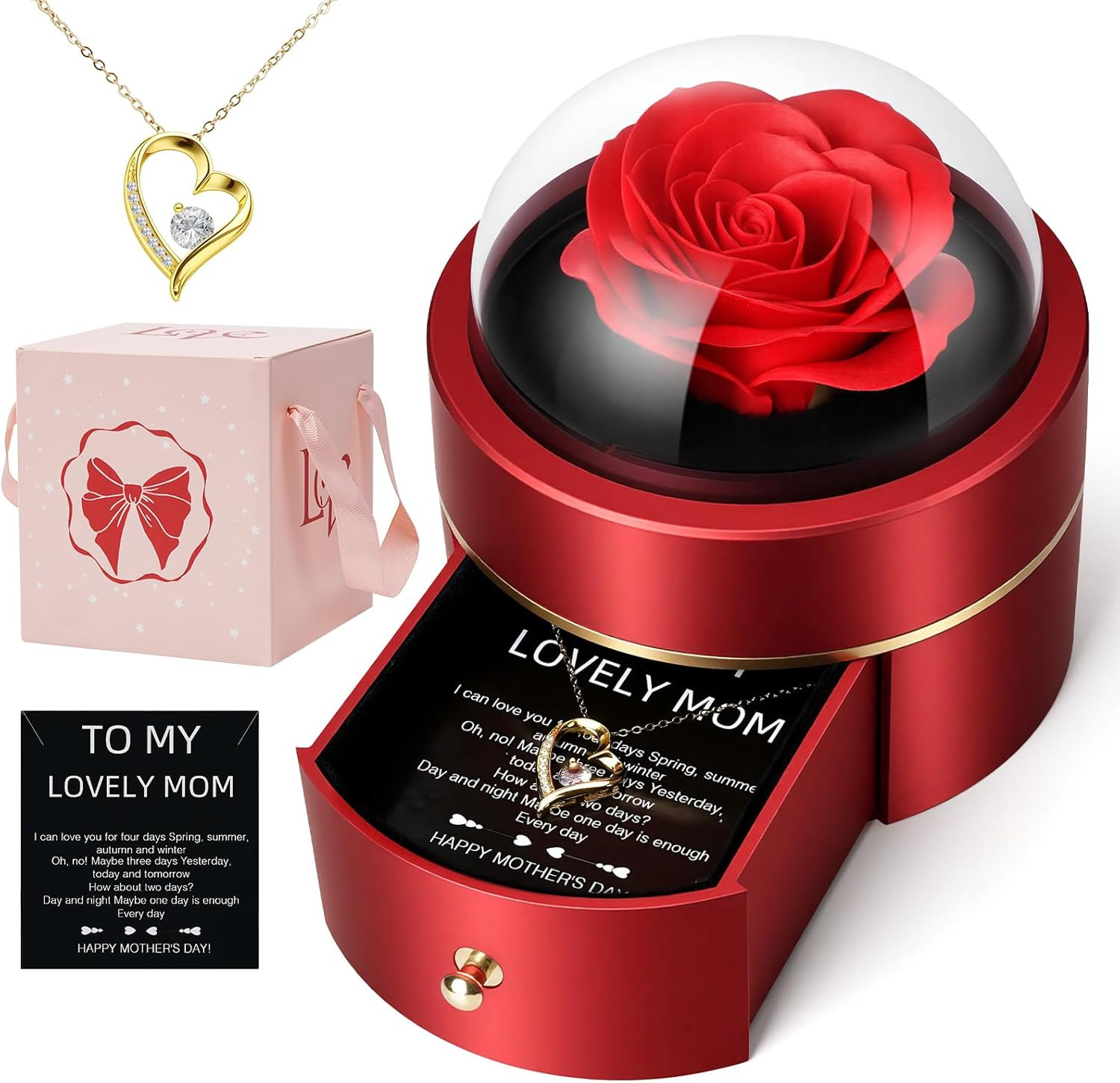 Forever Rose with Necklace – Romantic Gifts for Mom