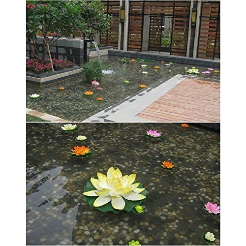 Large Floating Foam Lotus Flowers for Pond Decor – Set of 6, Water Garden Orname