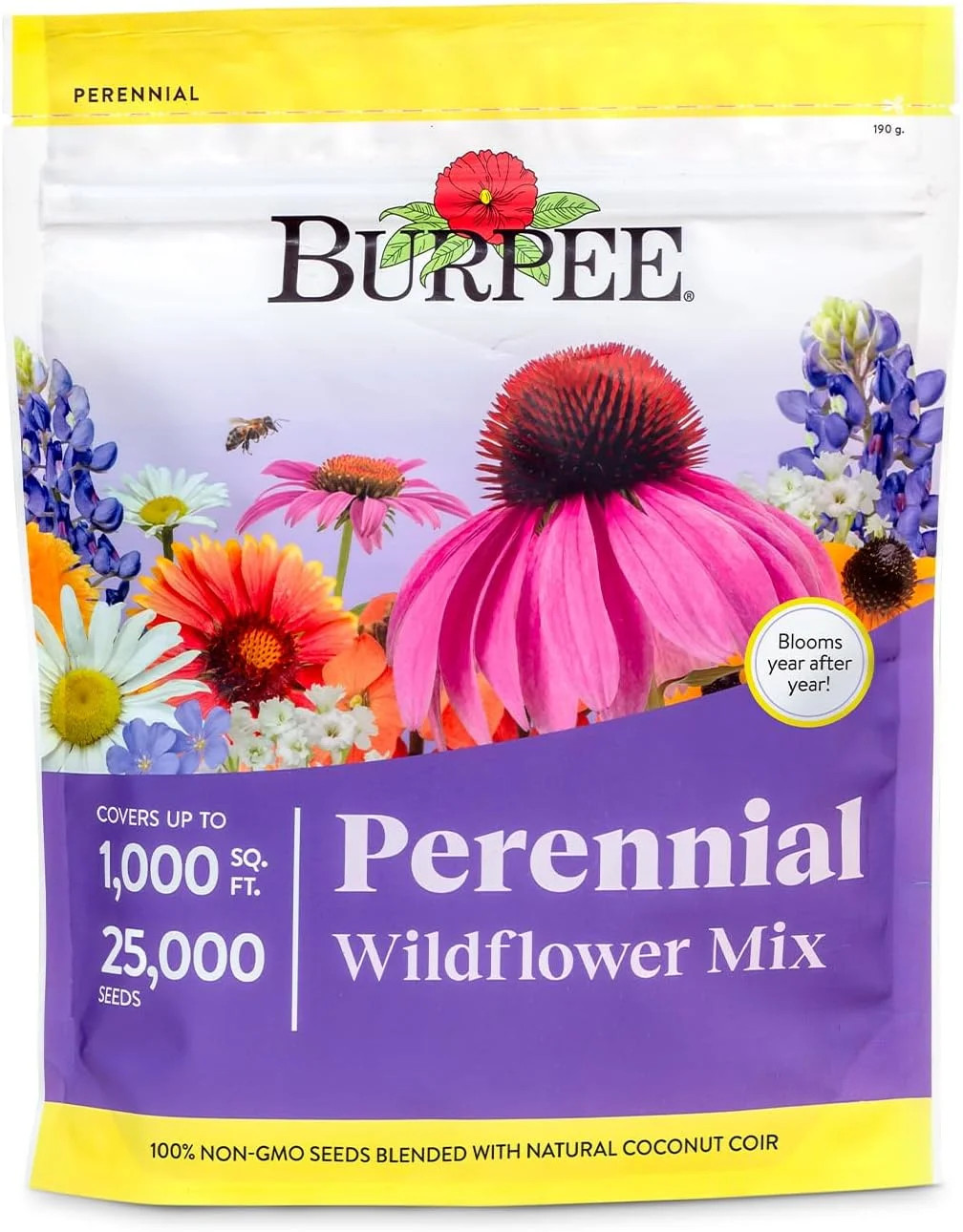 25,000 Bulk, 1 Bag | 18 Varieties of Non-GMO Flower Seeds Pollinator Garden