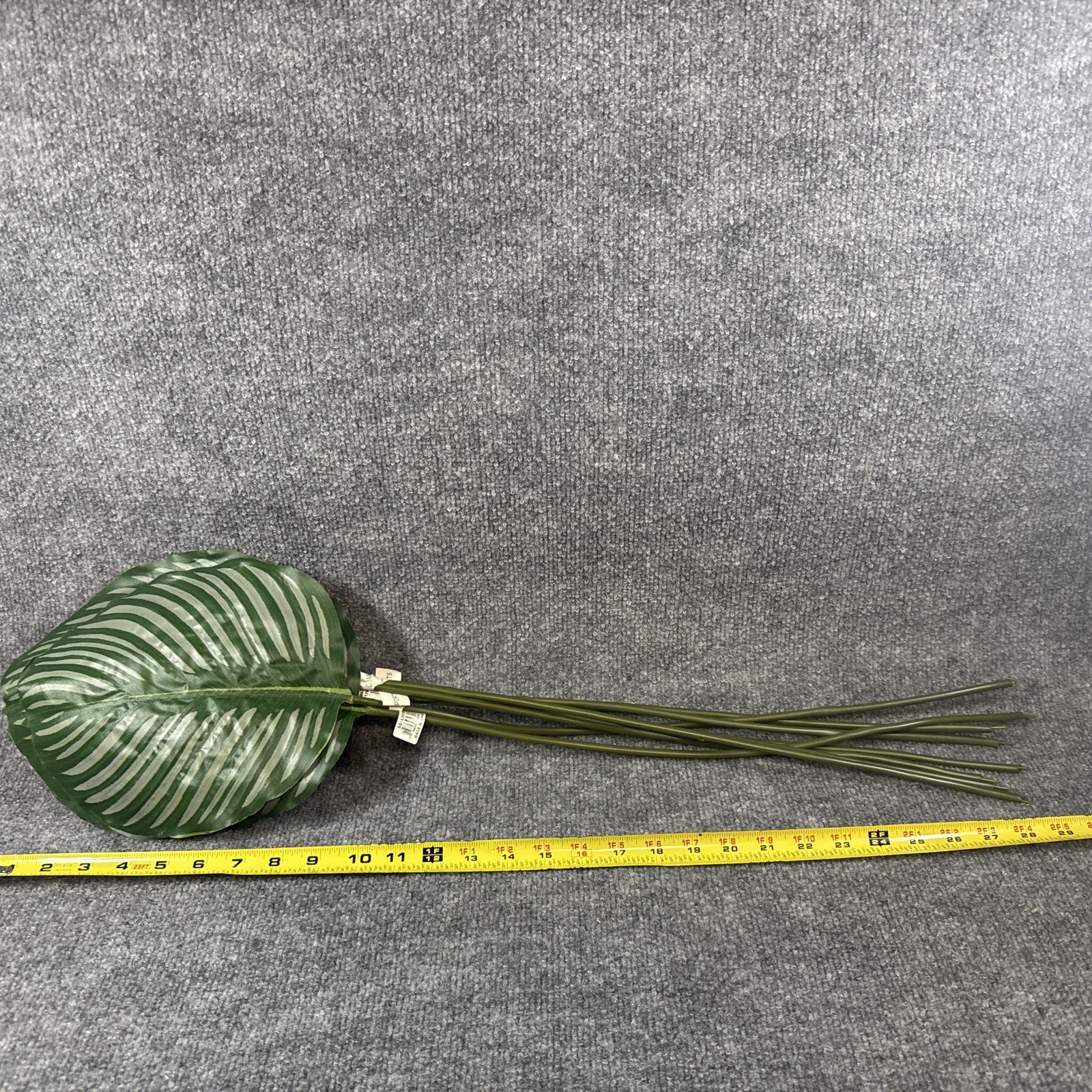 8 Stems Of Synthetic Calathea Leafy Greenery Decoration, Large Striped Leaves