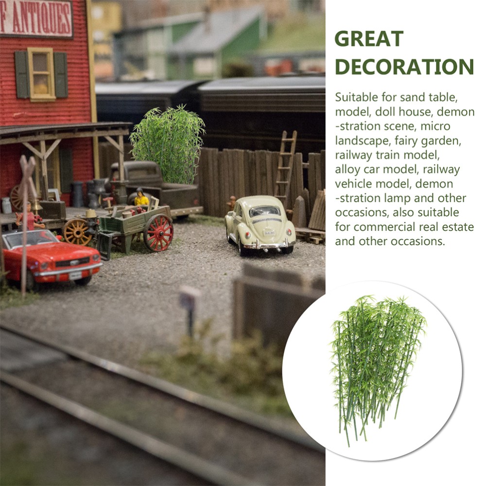 40Pcs Miniature Bamboo Trees Artificial Bamboo Plant Landscape Model