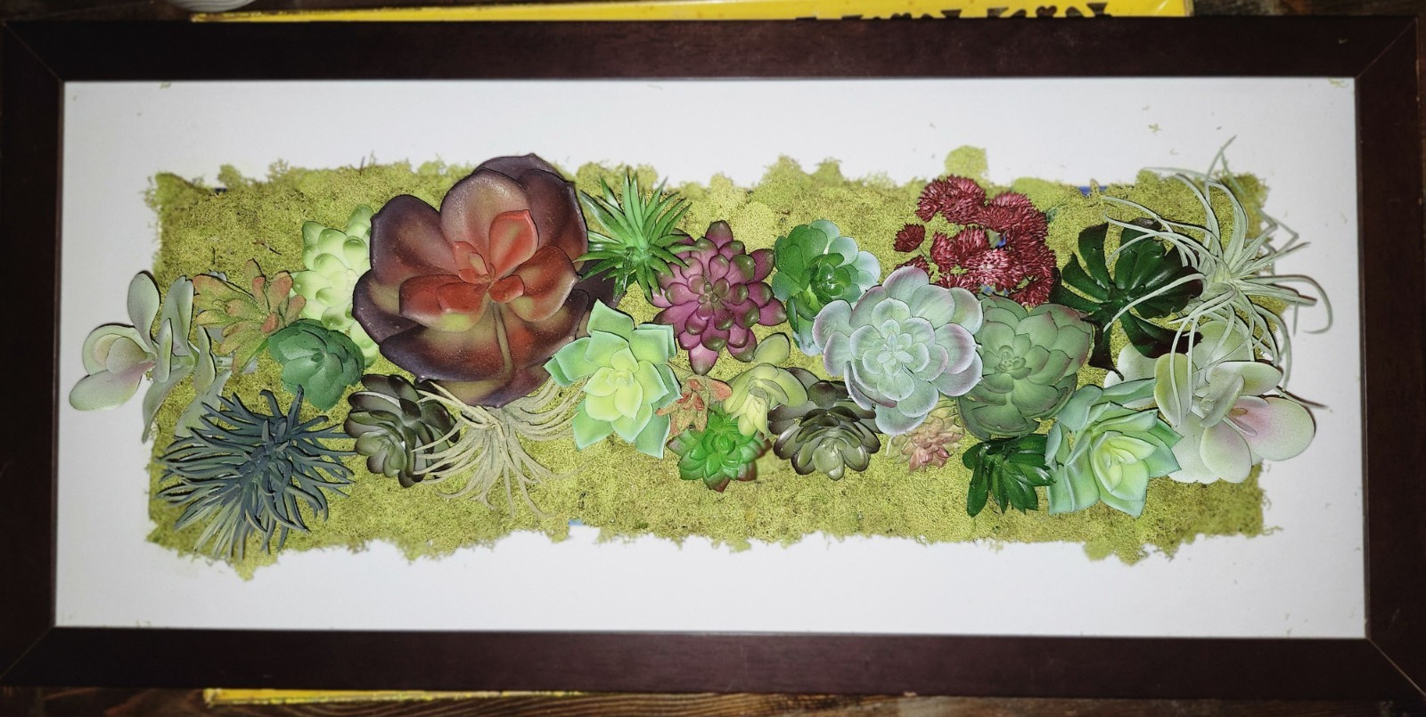 Monogram Letter w/Artificial Succulent Plant, Faux Planter Wall Art, Boho Decor